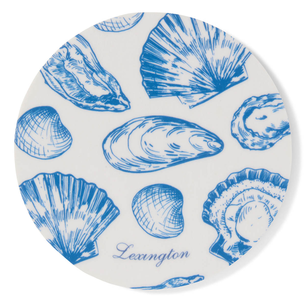 Lexington Glasunderlägg 9 cm 4-pack laminat dubbelsidigt blå/vit