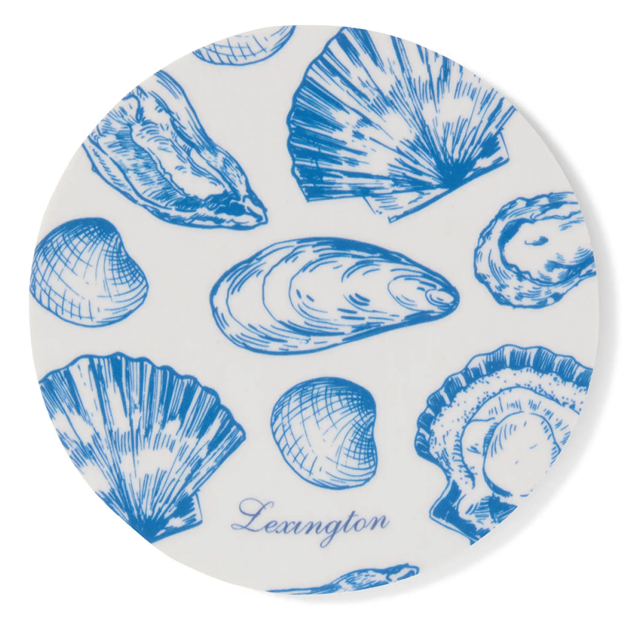 Lexington Glasunderlägg 9 cm 4-pack laminat dubbelsidigt blå/vit