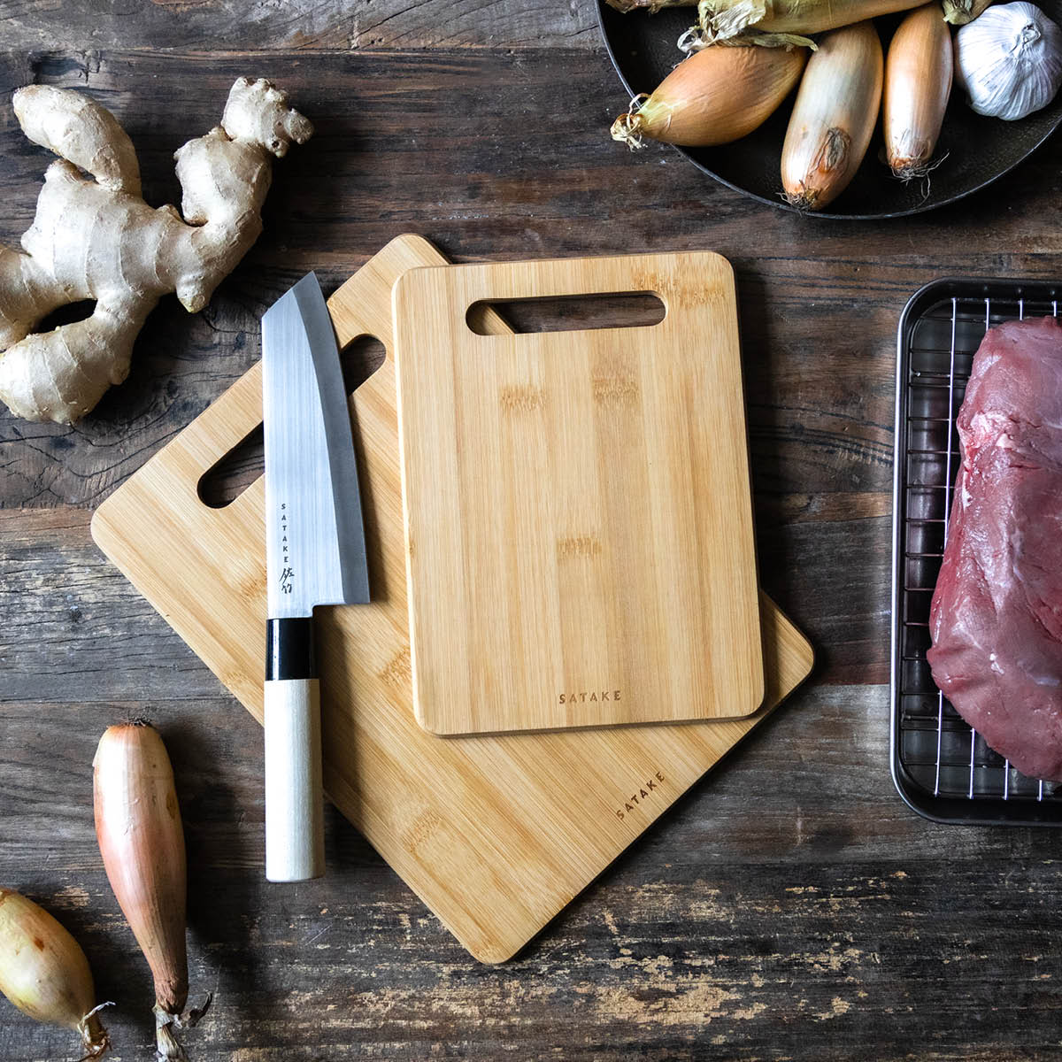 Satake Leikkuulauta 2 osaa Bambu