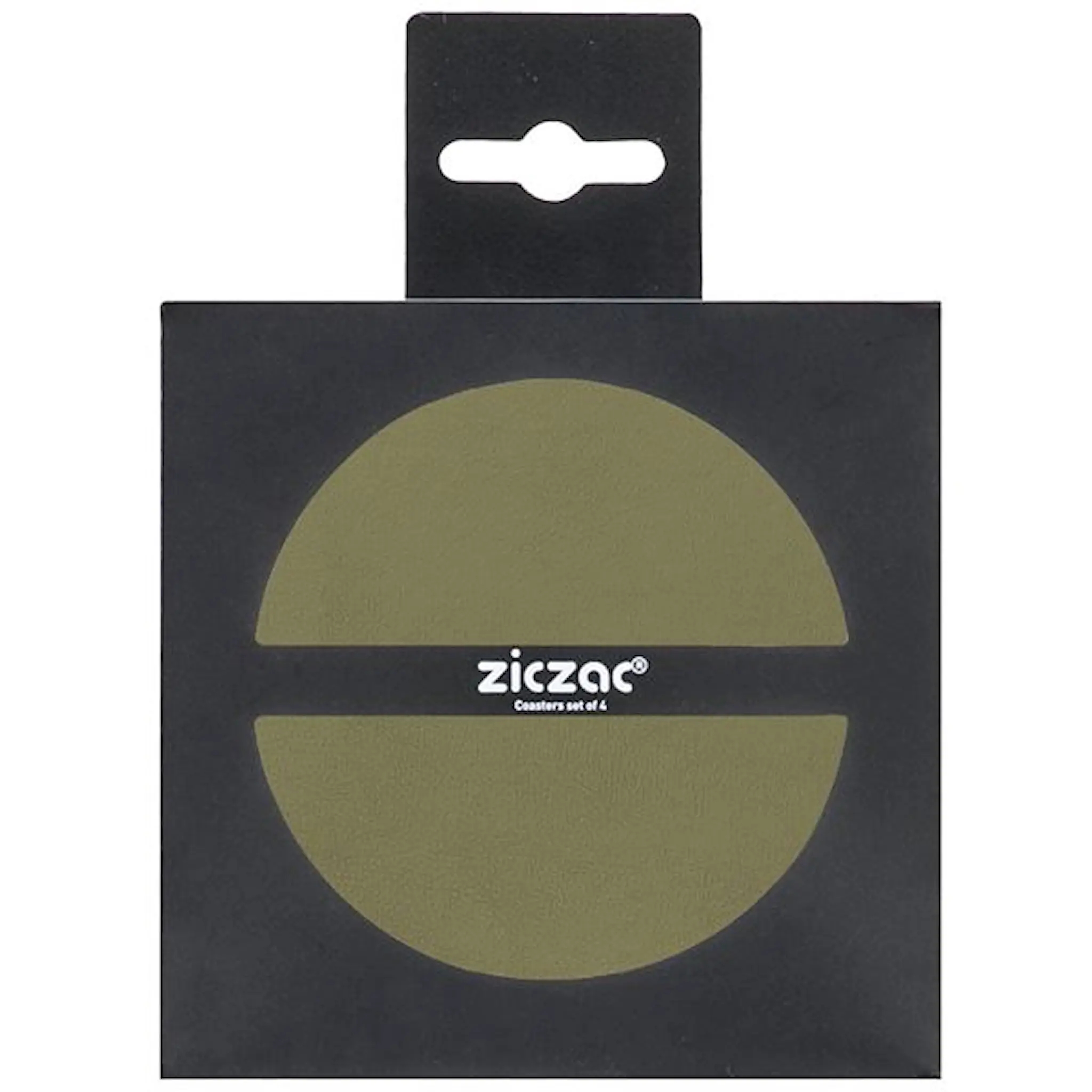 Ziczac Togo Glasunderlägg 10 cm 4-Pack Oliver