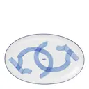 Motif oval tallrik 23,5 cm blå/vit
