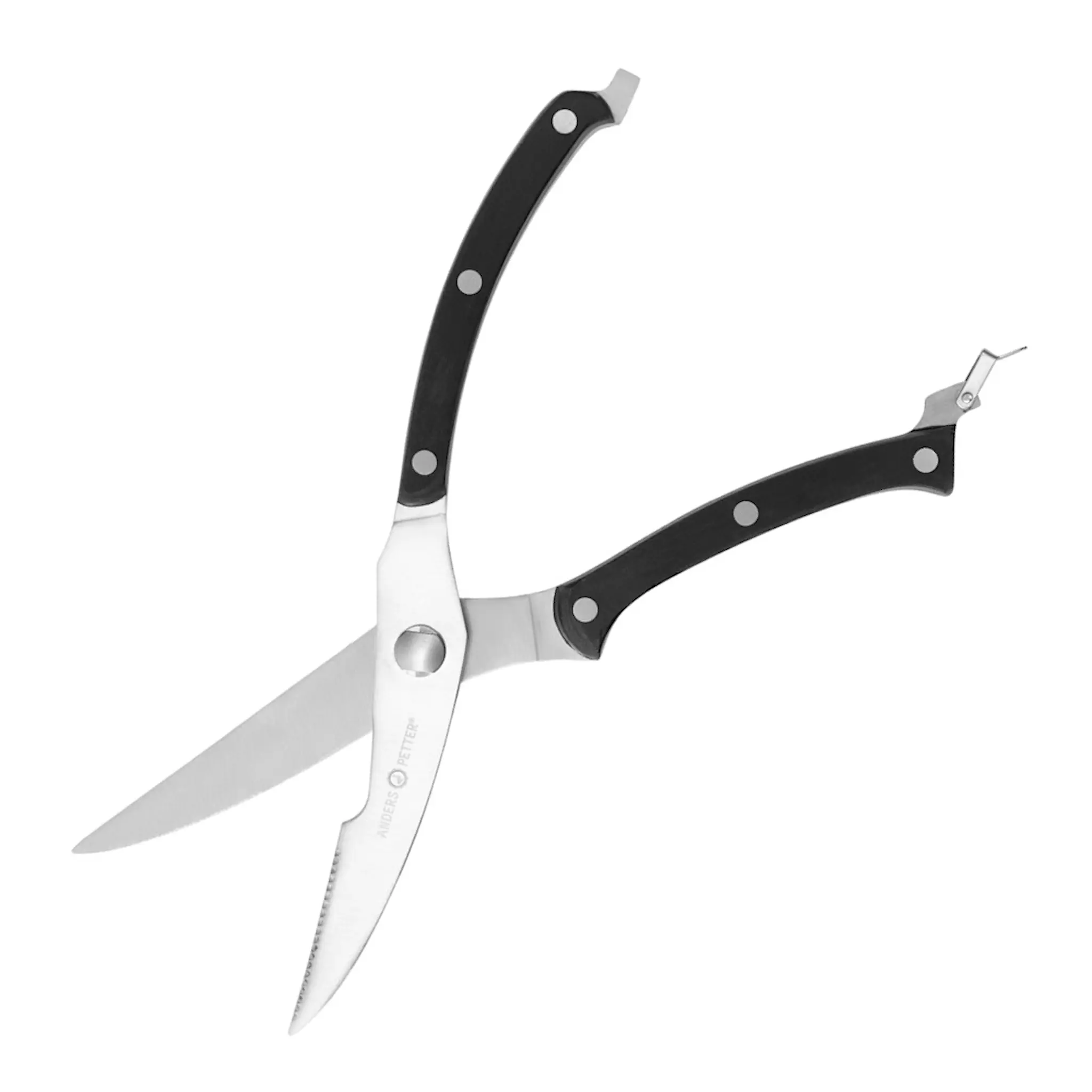 Anders Petter Steel Essentials Siipikarjasakset Teräs/Musta