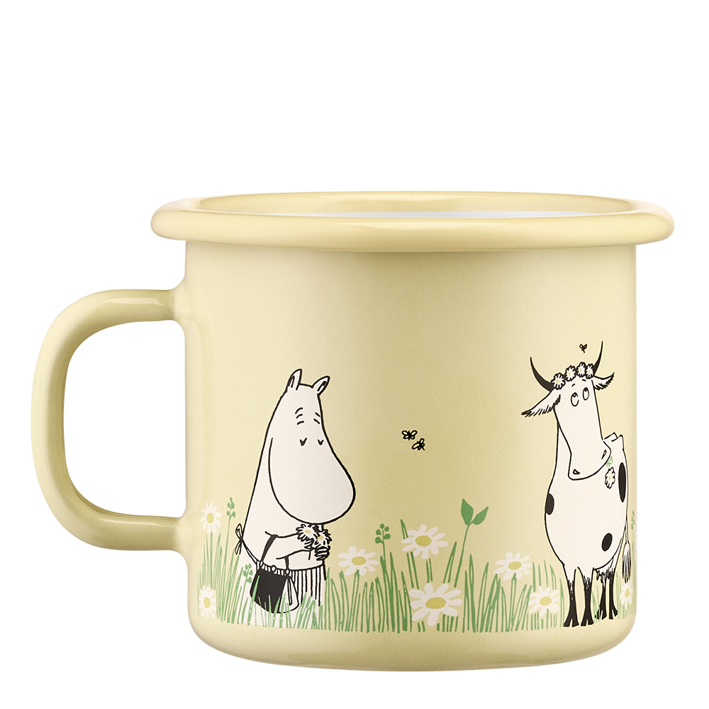 Muurla Mumin emaljmugg 25 cl äng ljusgul
