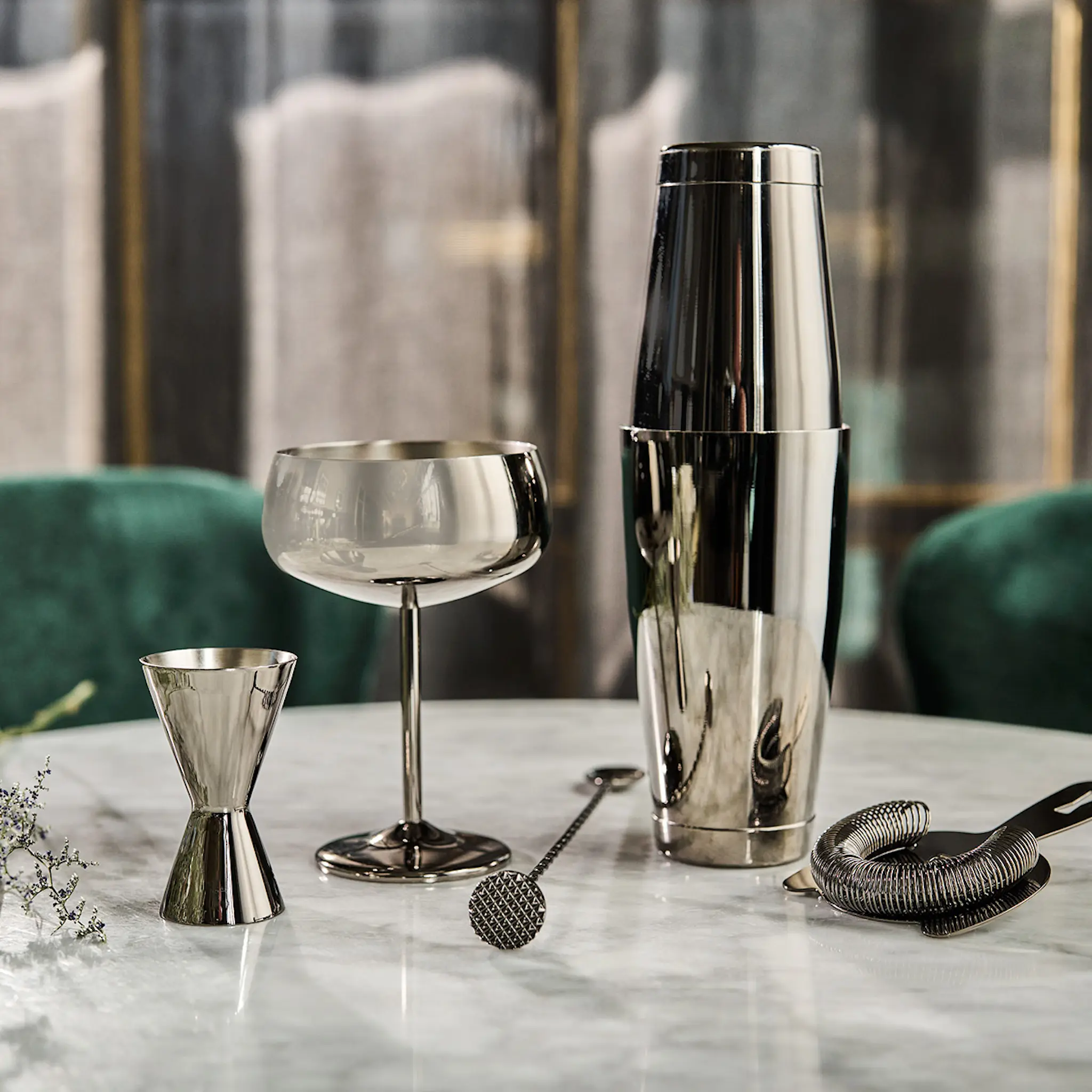 Modern House Sontell Smoke champagneglas 45 cl gun metal
