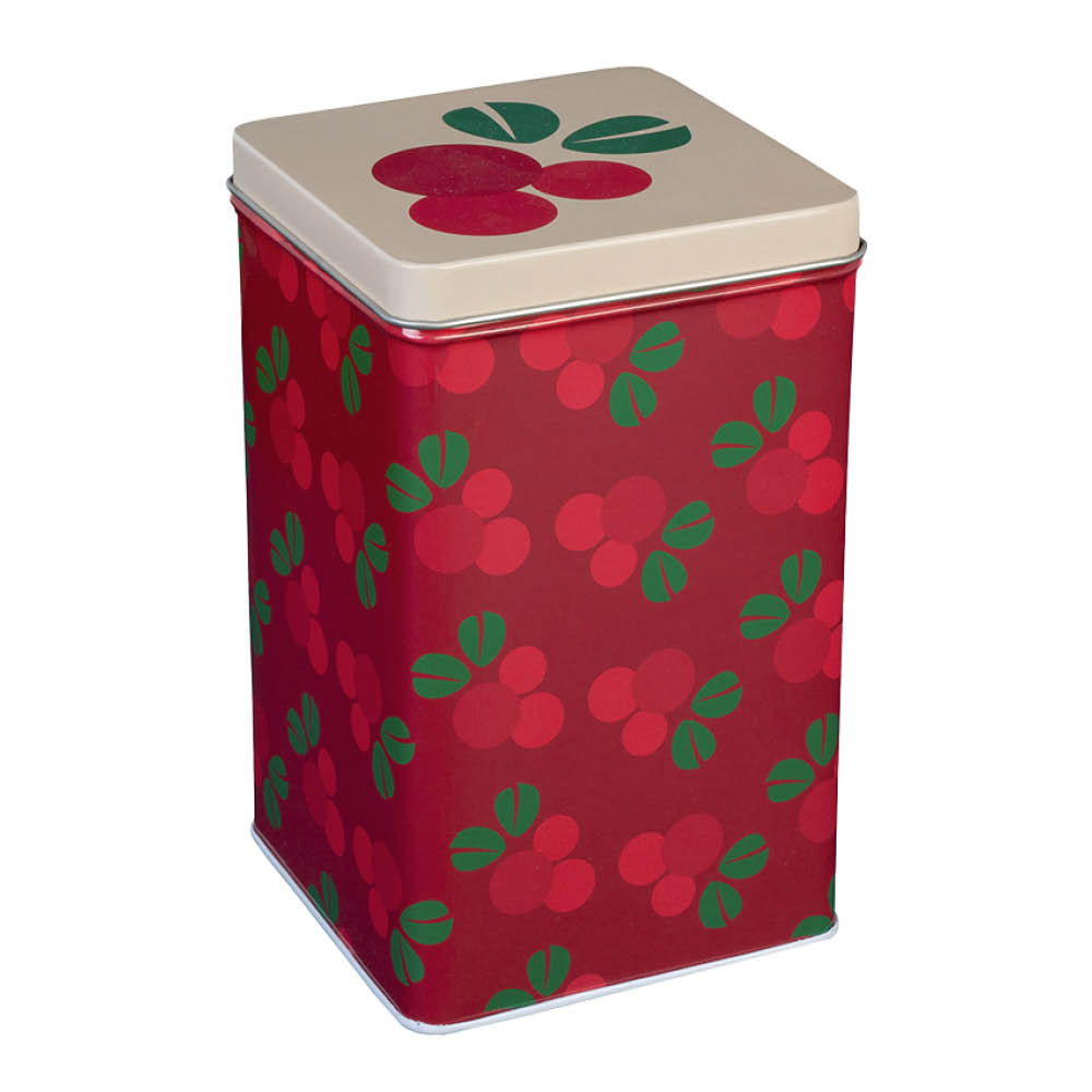 Blafre Lingon plåtburk hög 10x10x16 cm röd