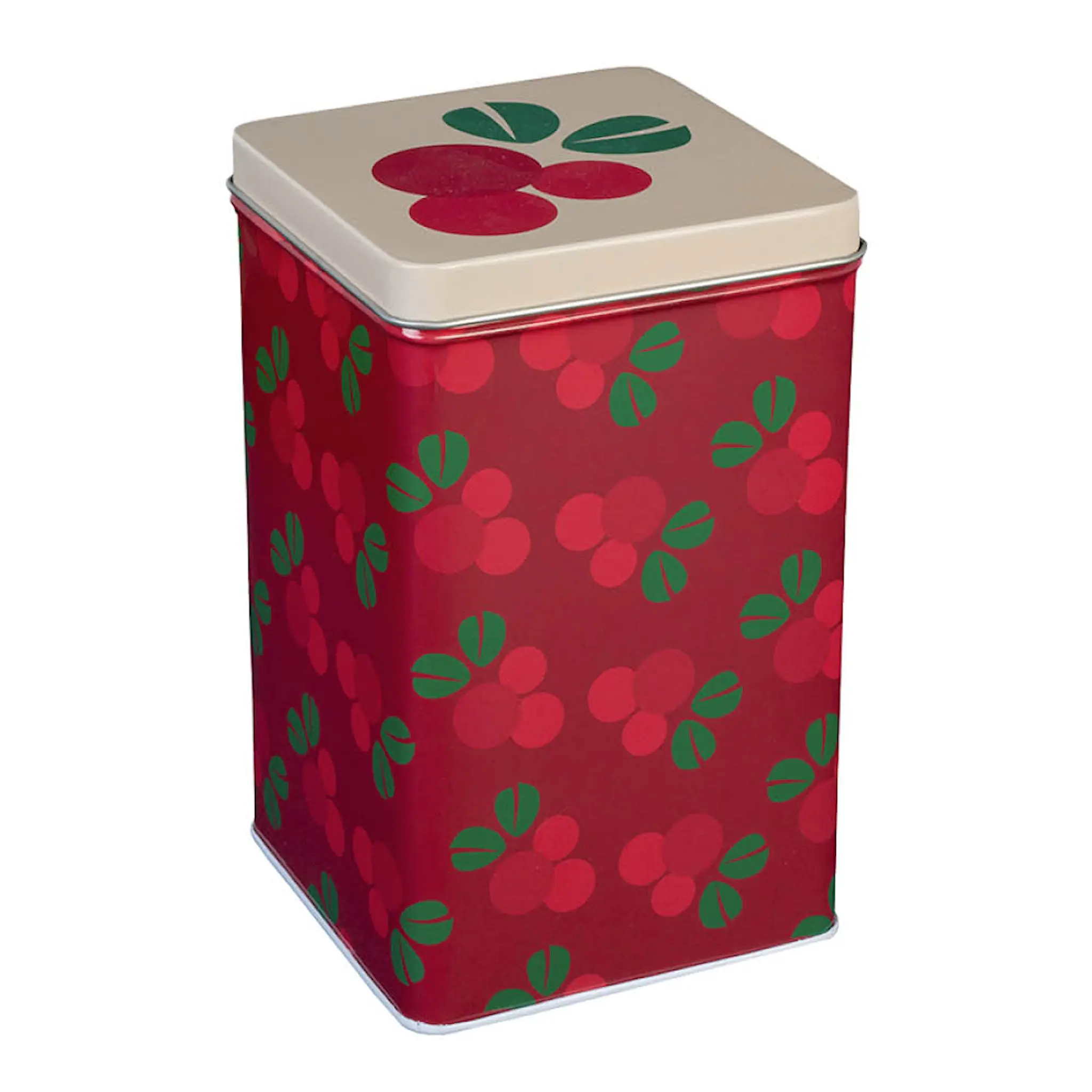 Blafre Lingon plåtburk hög 10x10x16 cm röd