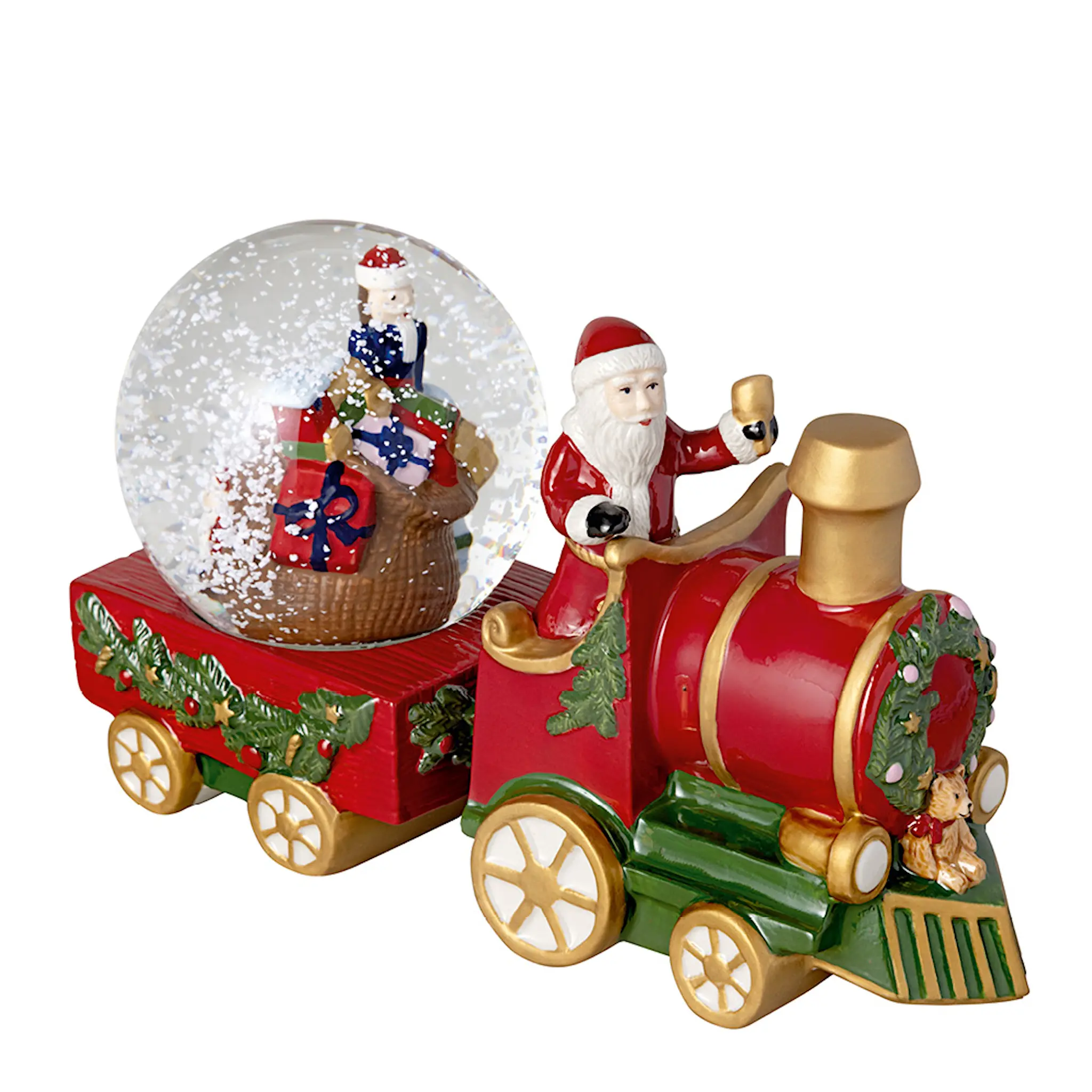 Villeroy & Boch Christmas Toys snöglob tåg 22 cm röd