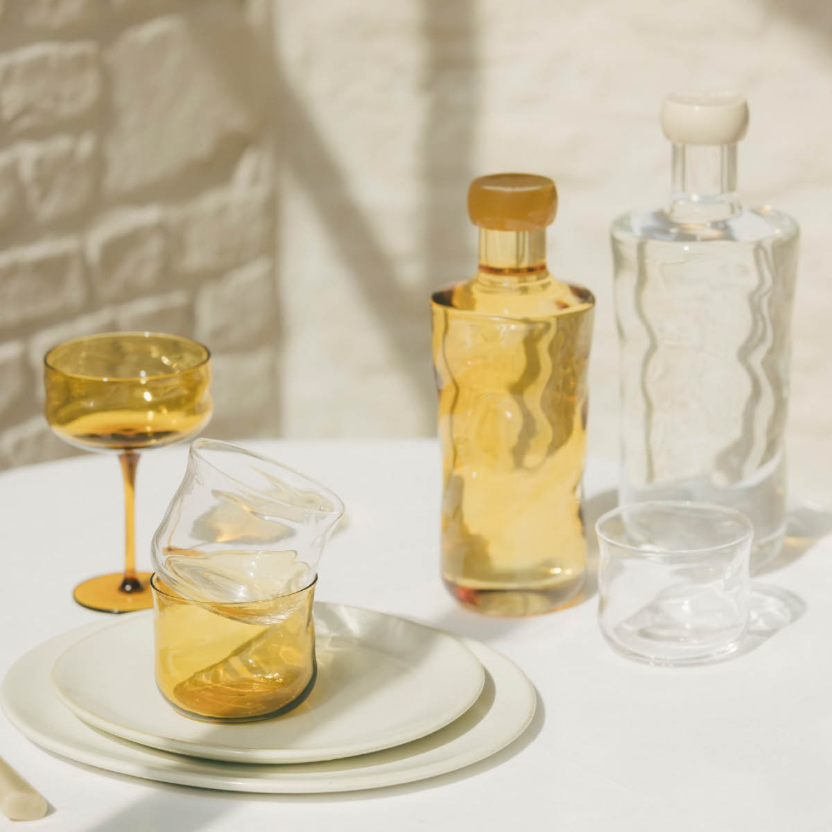 Paveau Swirl tumbler glass small 24 cl 2 stk Dune