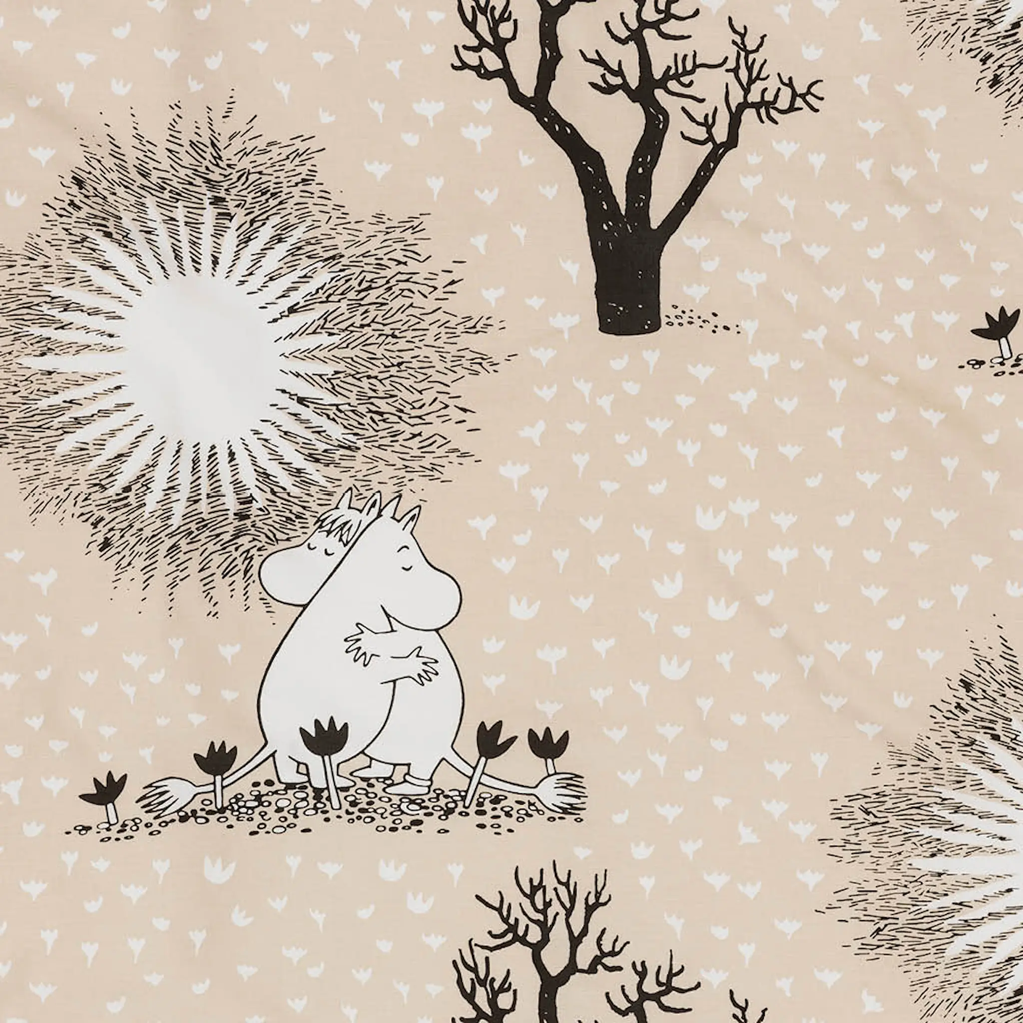 Moomin Arabia Mumin påslakanset 150x210 cm Kärlek beige