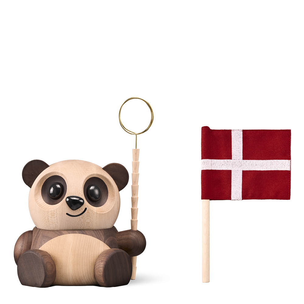 FableWood Bao Bao panda träfigur 16 cm ask/valnöt
