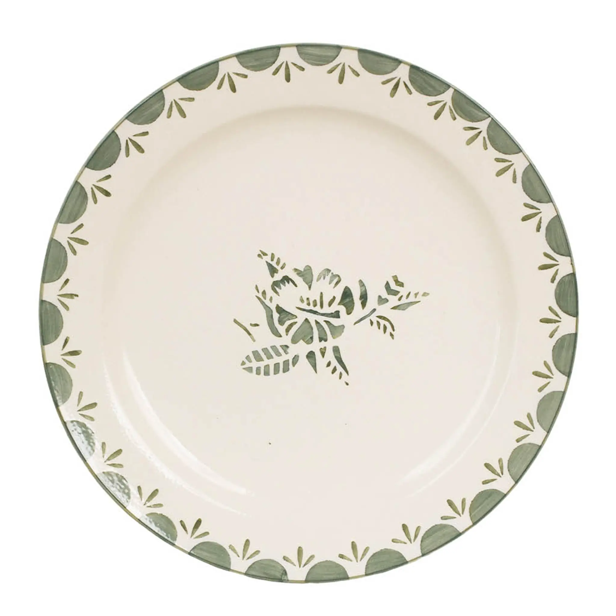 Strömshaga Marion tallrik 26 cm blomma grön