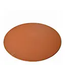Bordstablett i läder rund 35 cm mörkbrun