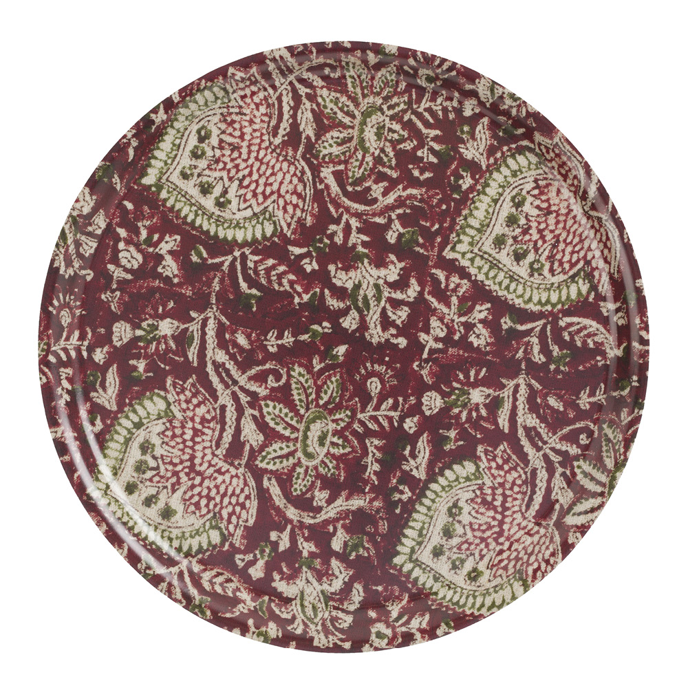 Chamois Oriental rund bricka 31 cm röd