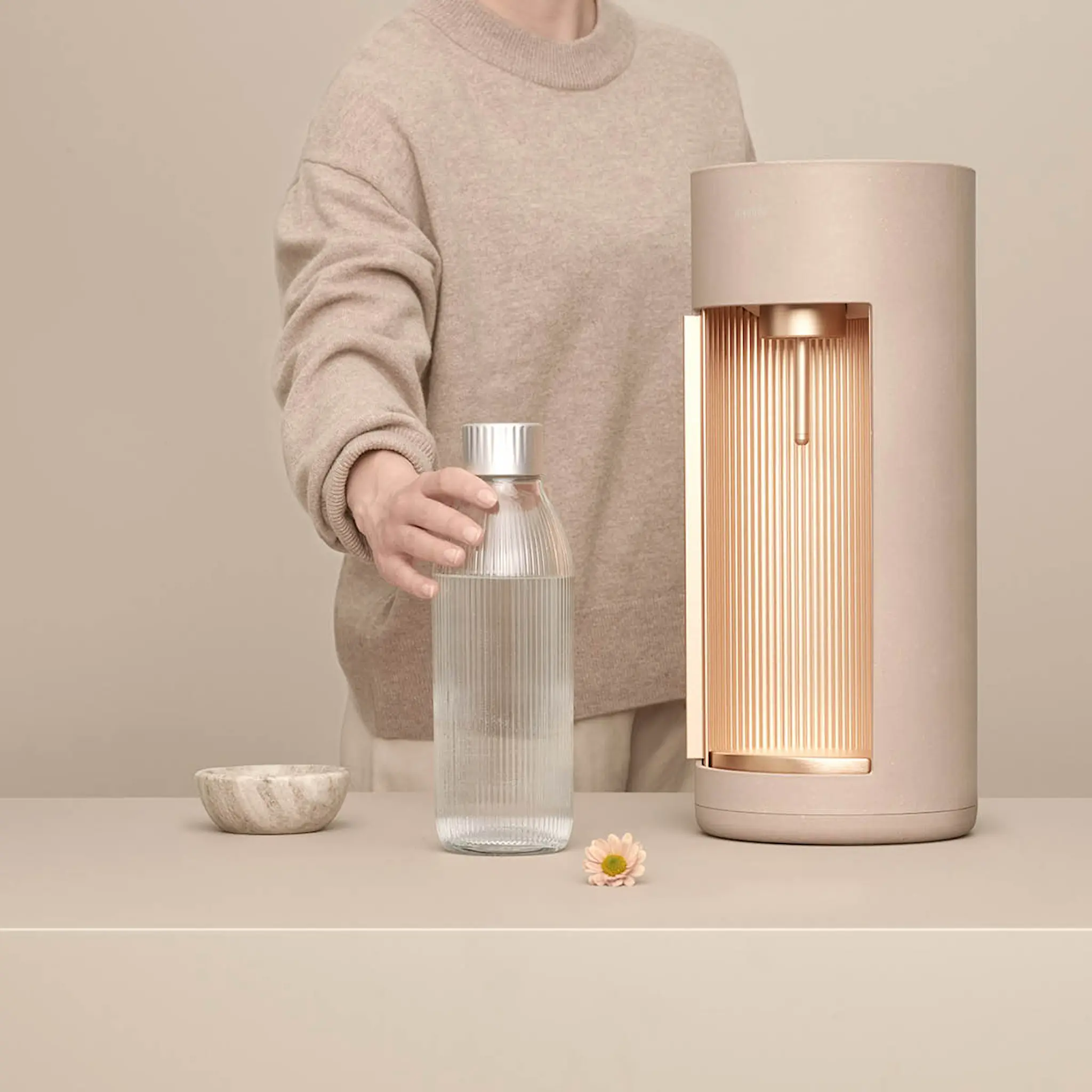 Mysoda Glassy hiilihappolaite 1 L lasipullolla Latte