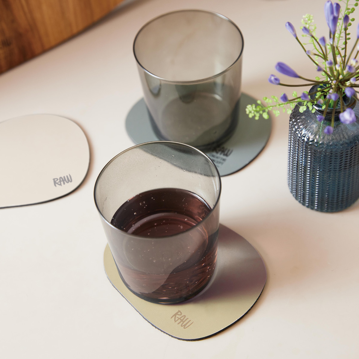 Aida Raw Organic Glasunderlägg 6-pack Beige