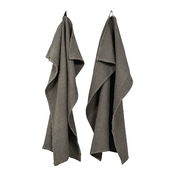 Hetty kökshandduk bomull/linne 50x70 cm 2-pack charcoal