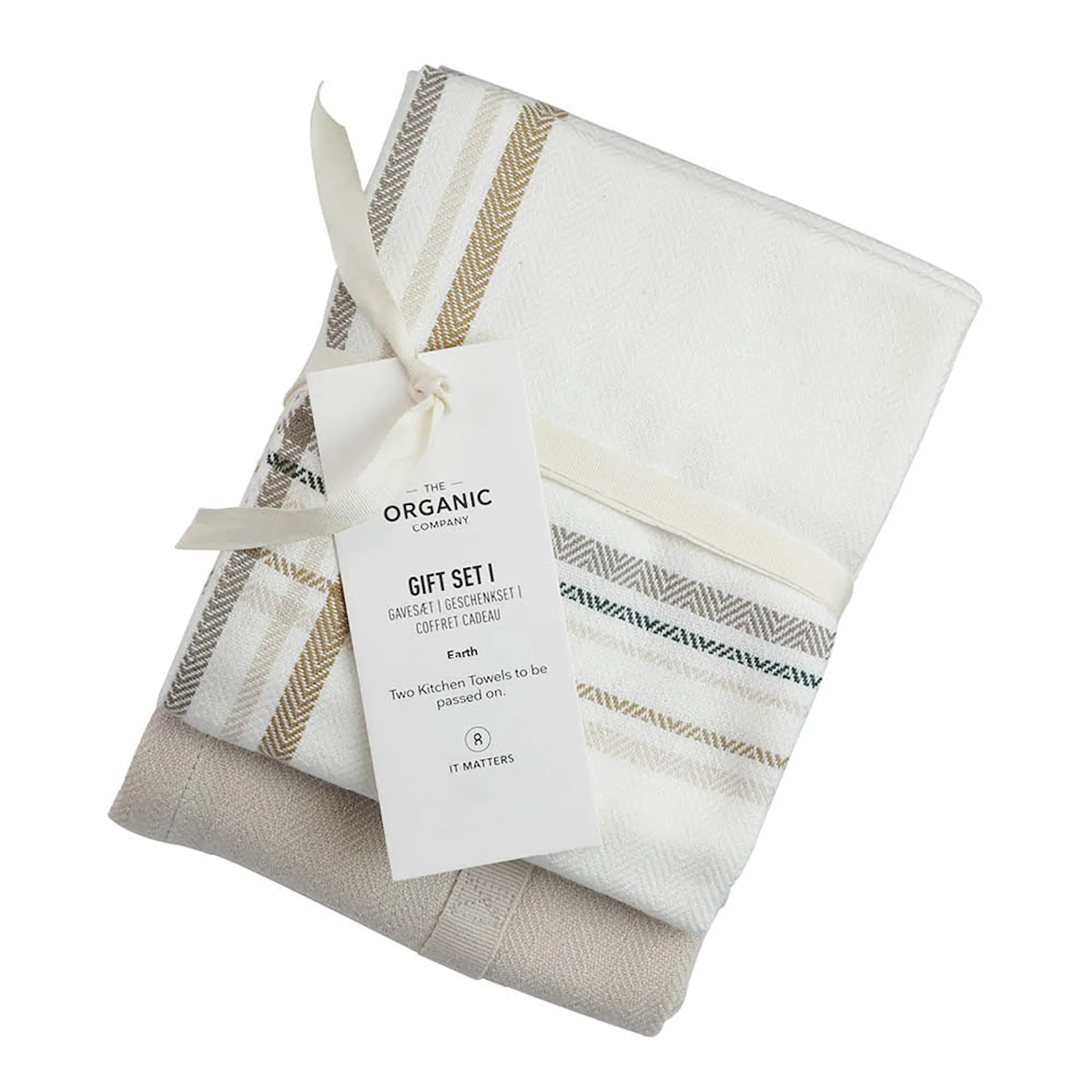The Organic Company Gåvopaket med kökshandduk 53x86 cm 2-pack earth check