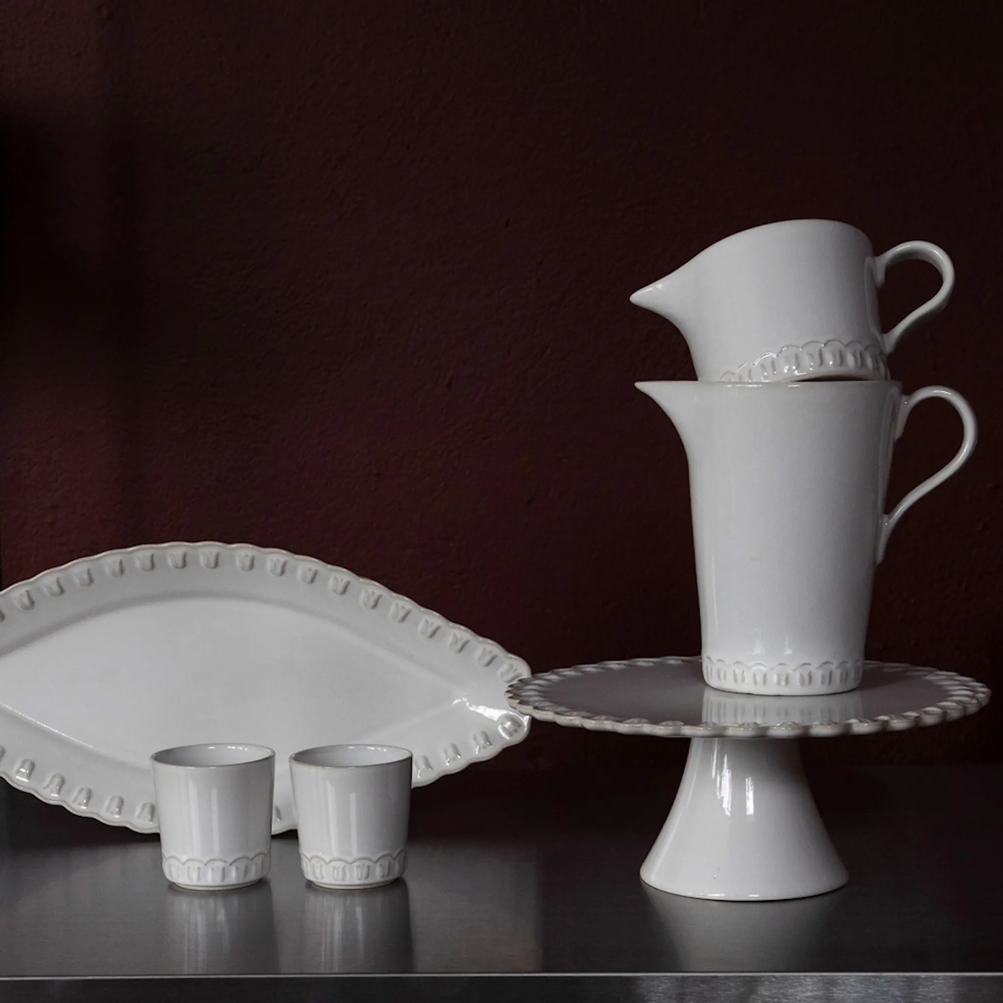 PotteryJo Tulipa Ovalt Fat 45 cm Vit