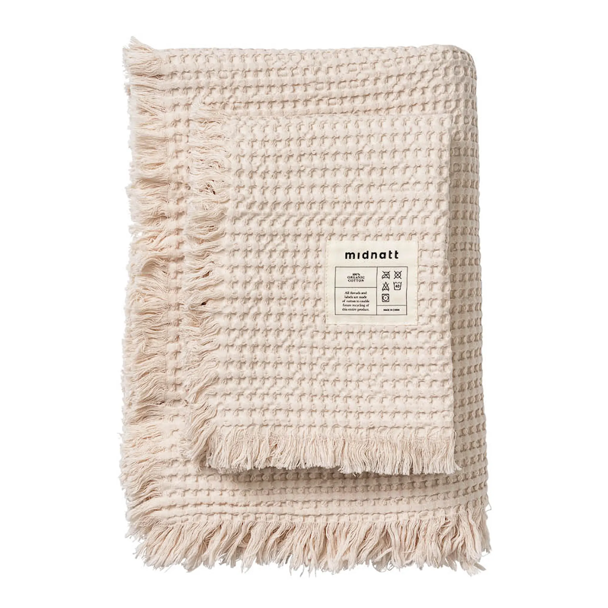Midnatt Perlino badlakan våfflat 100x150 cm off-white