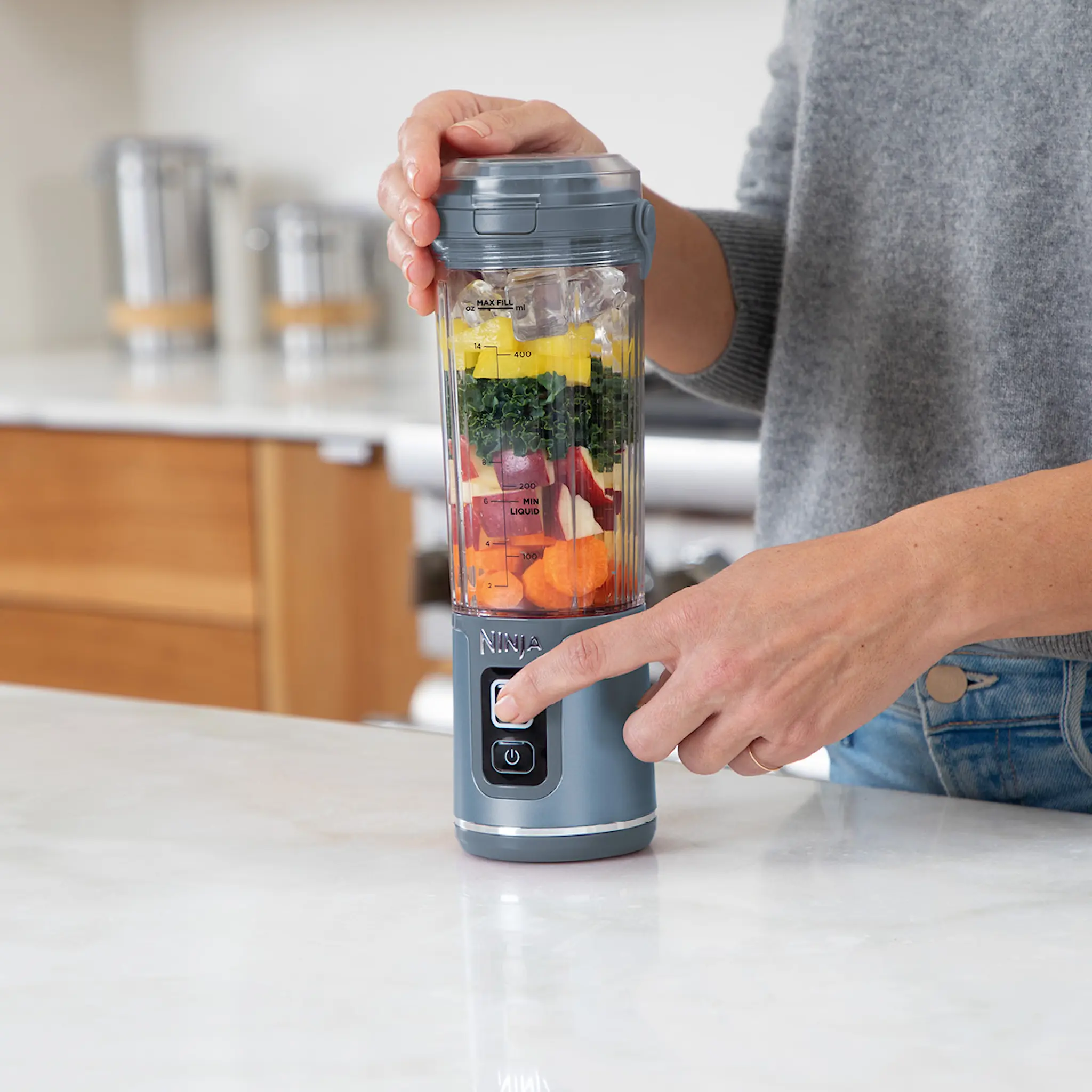 Ninja Blast to-go sladdlös blender 0,5 L denim blue