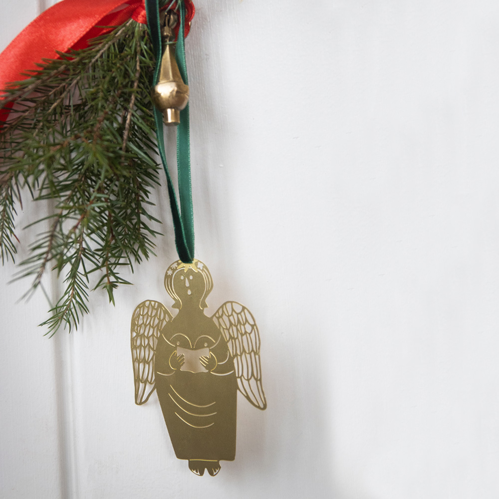 Pluto Deco engel 6,3x9x0,5 cm messing