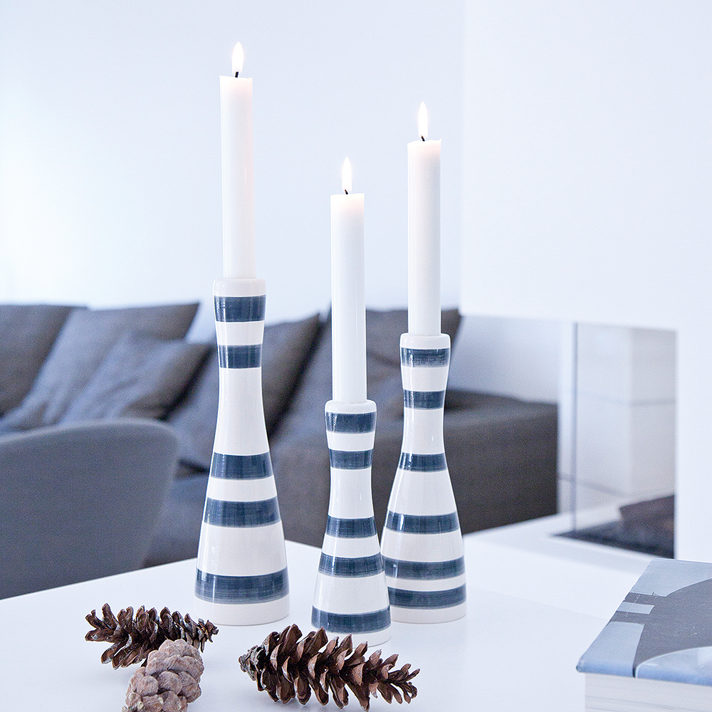 Kähler Omaggio Ljusstake 24 cm Stålblå