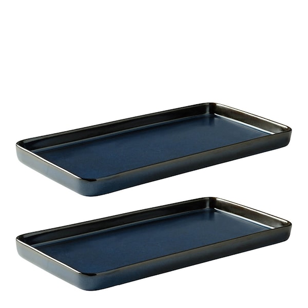 RAW tallrik rektangulär 34x18 cm 2-pack Midnight Blue