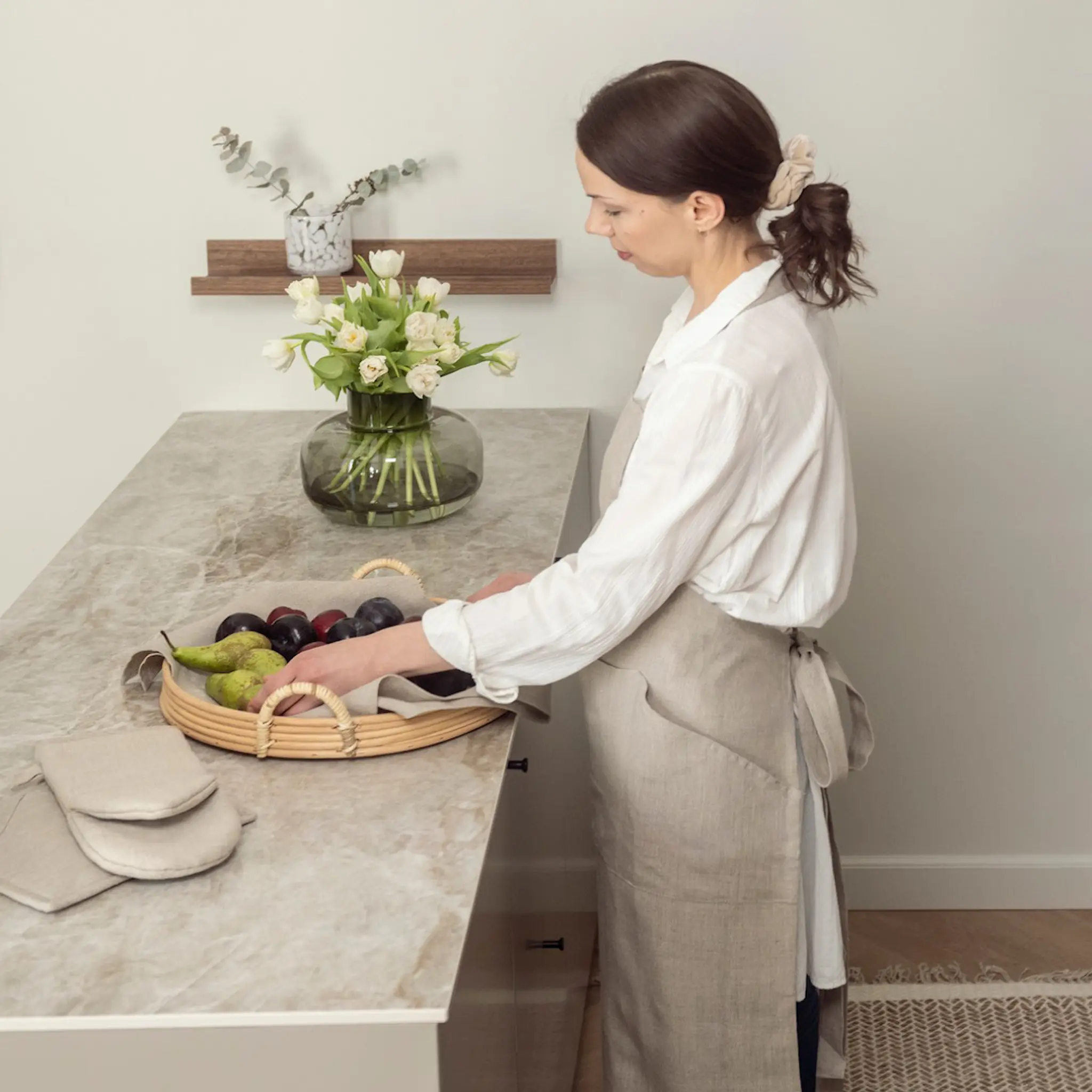 Fanni K Pellava grytlapp 24x24 cm natural