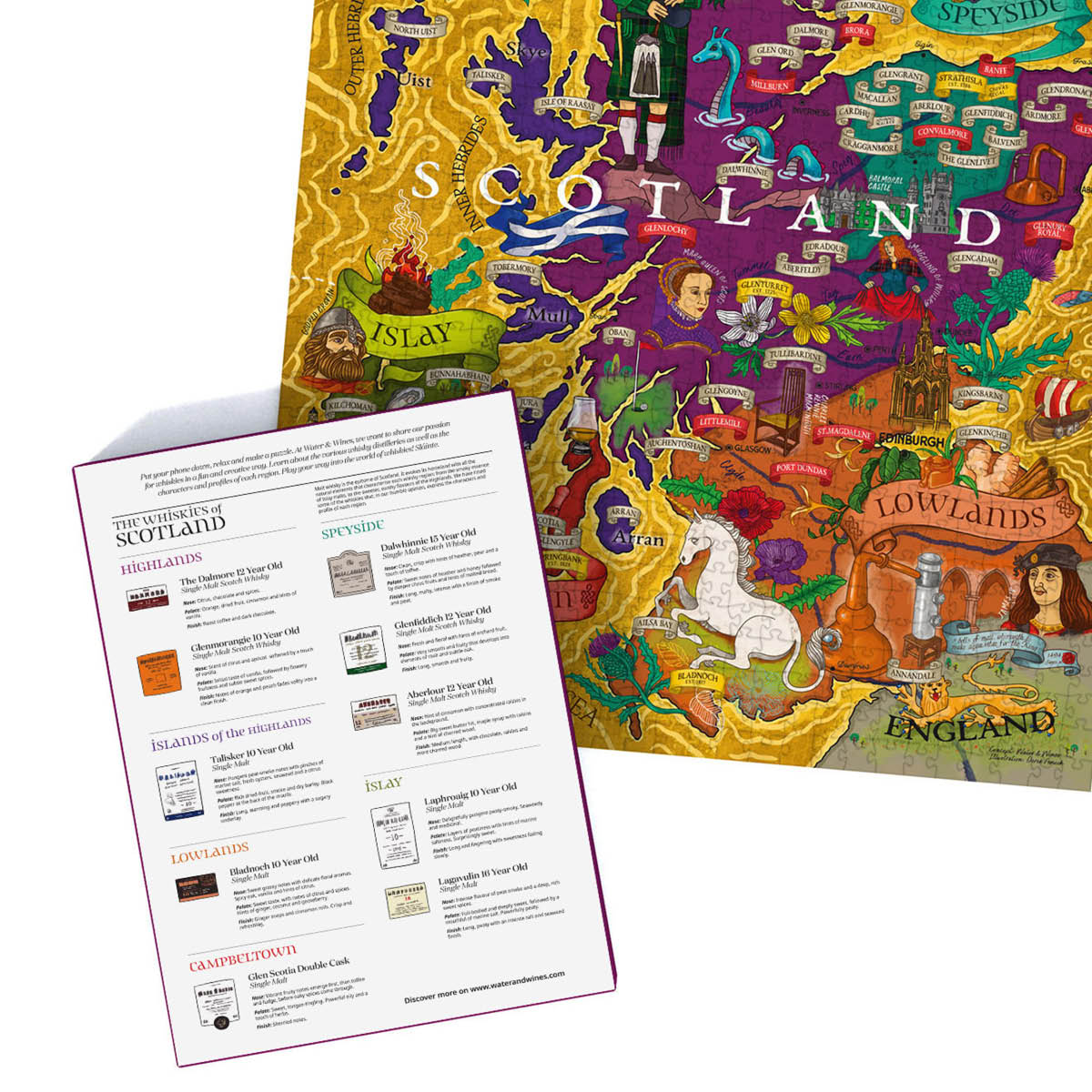 Water and Wines Whisky Pussel - Skotland 1000 bitar Lila