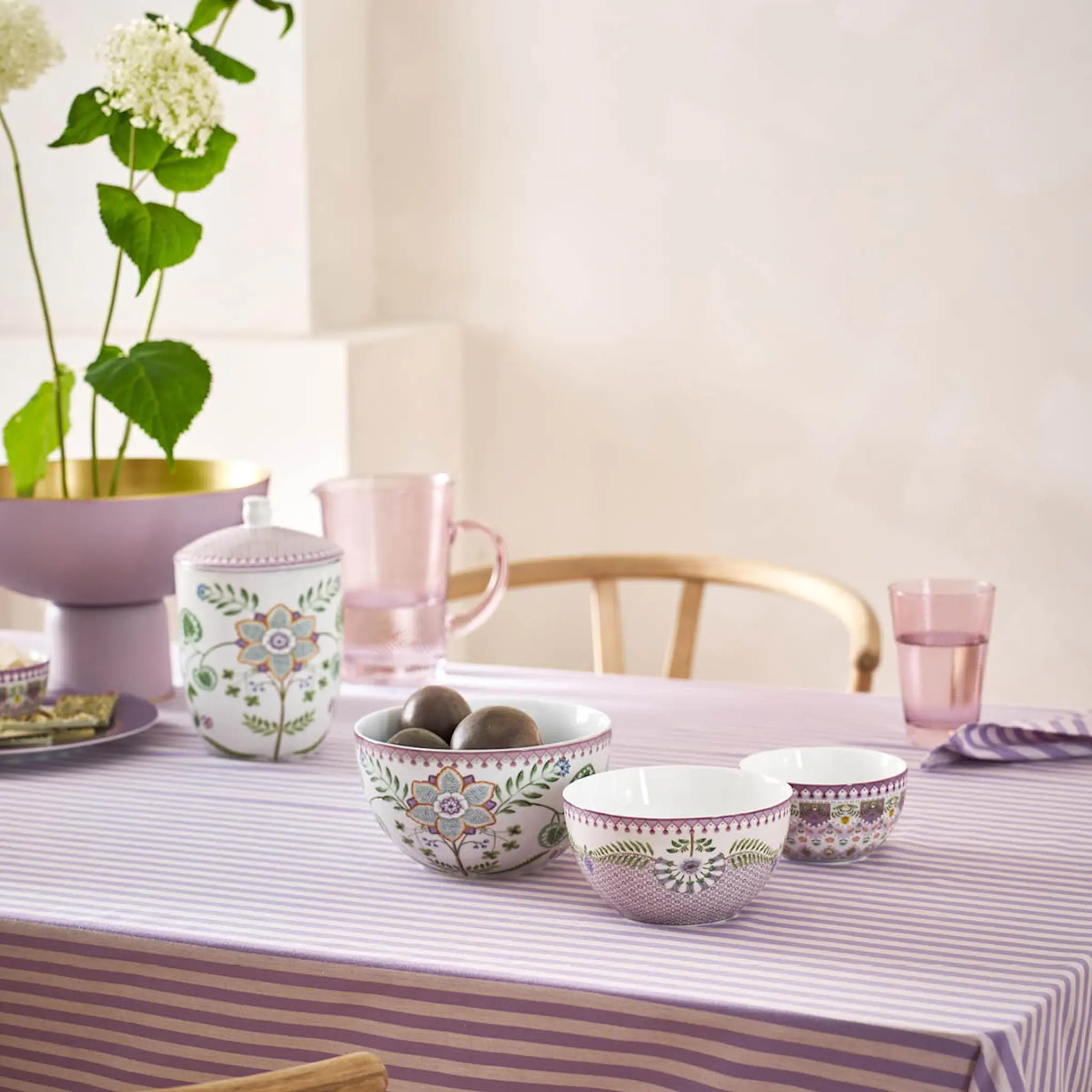 Pip Studio Lily & Lotus frukostset 3 delar flerfärgat