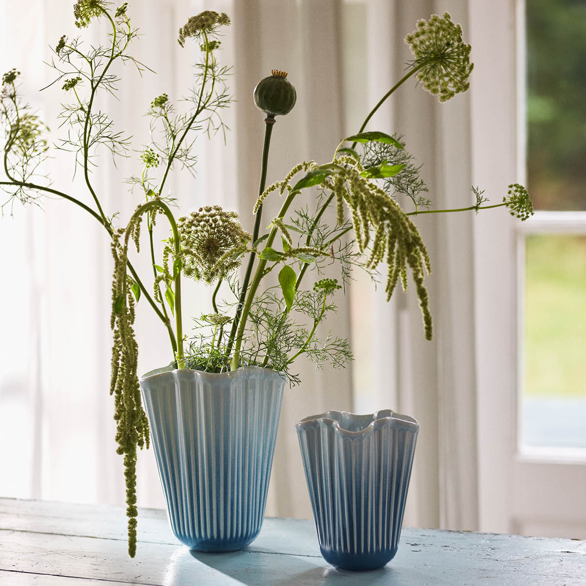 Kähler Hammershøi Unfold vas 20,5 cm blå