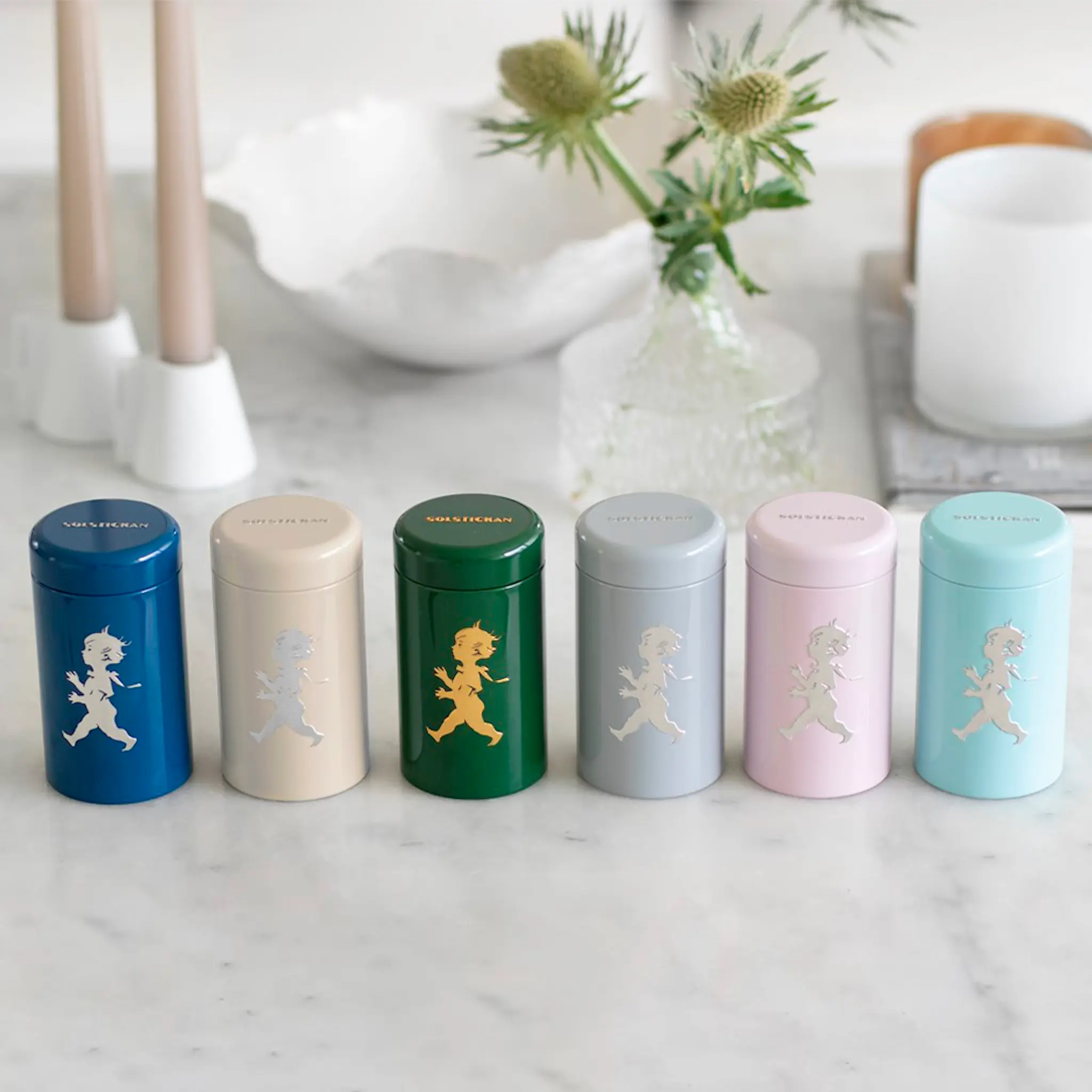 SOLSTICKAN Fyrstikker i boks grønn/gull