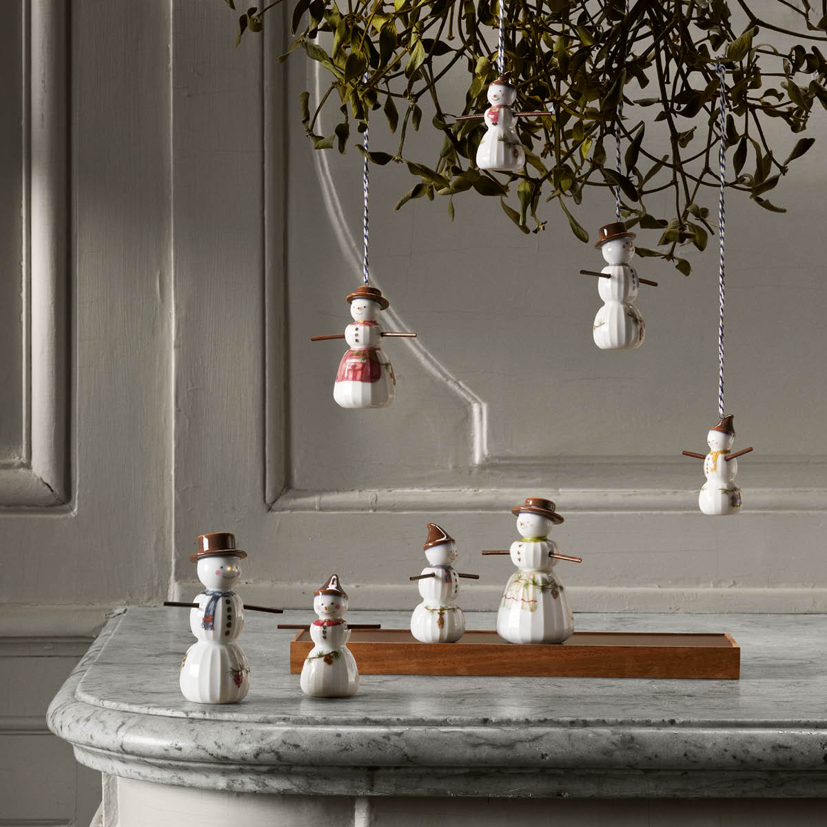 Kähler Hammershøi Christmas snømann 11,5 cm hvit m/ dekor