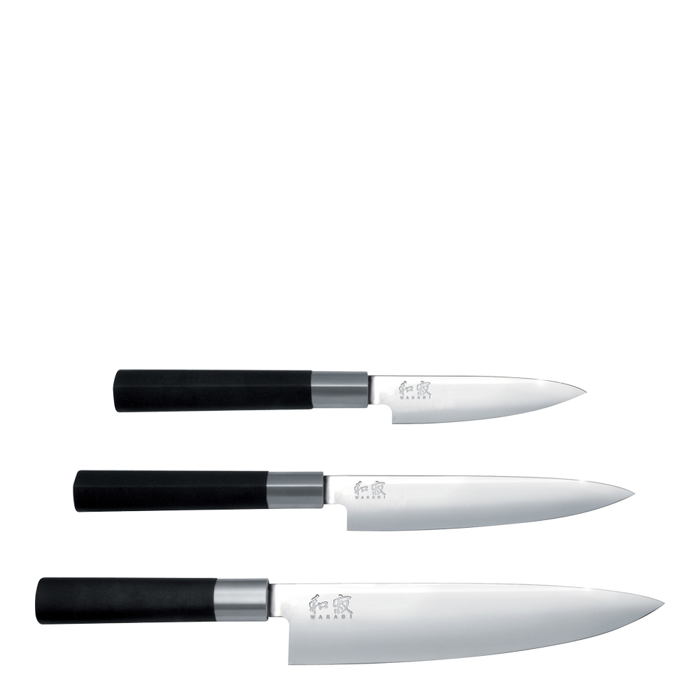 KAI Wasabi black knivsett 3 deler