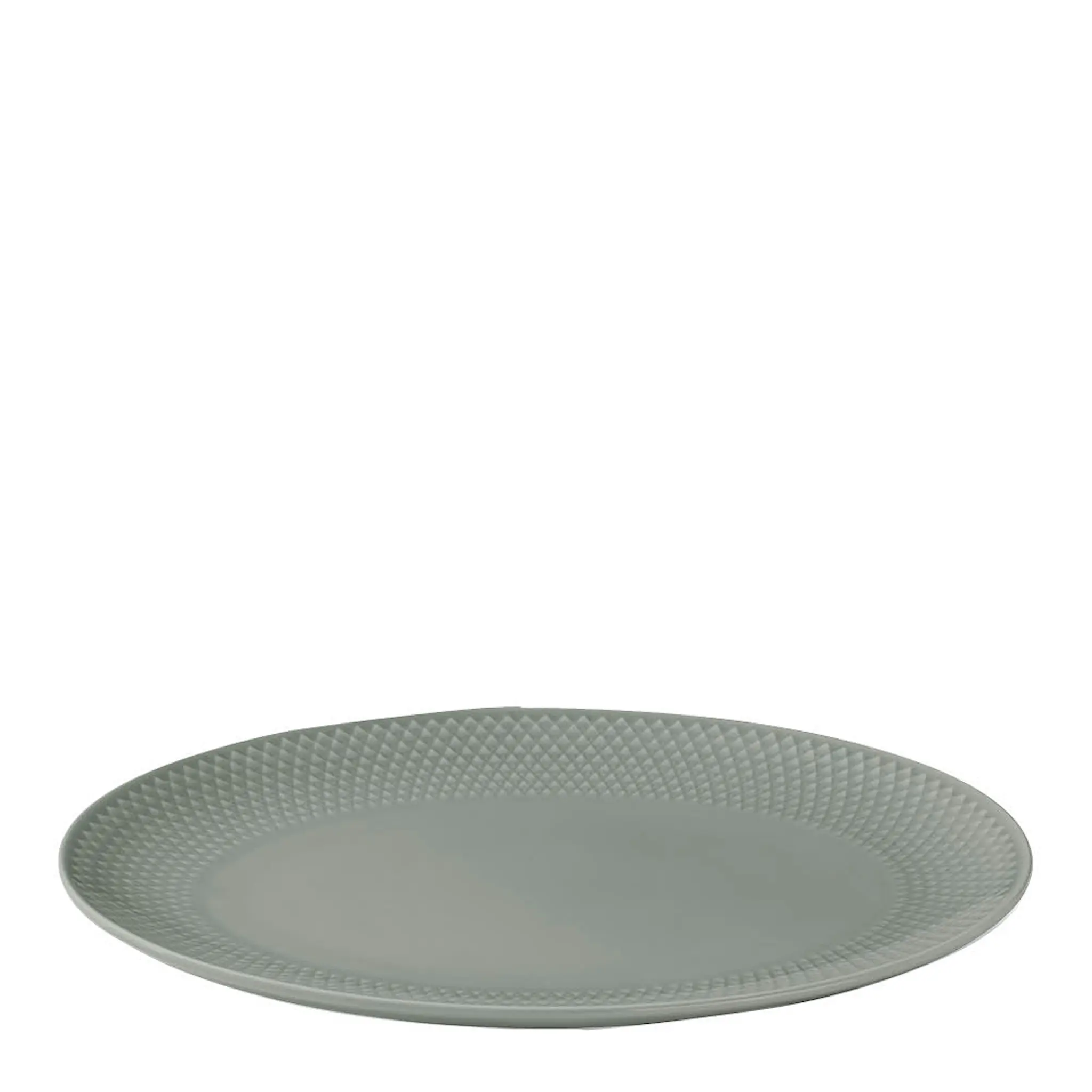 Lyngby Porcelæn Rhombe Earth ovalt serveringsfat 28,5x21,5 cm moss