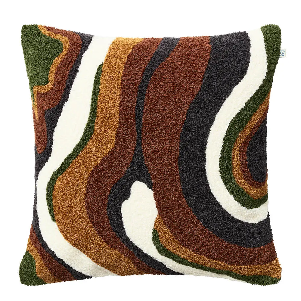 Sagar putetrekk lin/bomull 50x50 cm Multi/Cognac/Masala