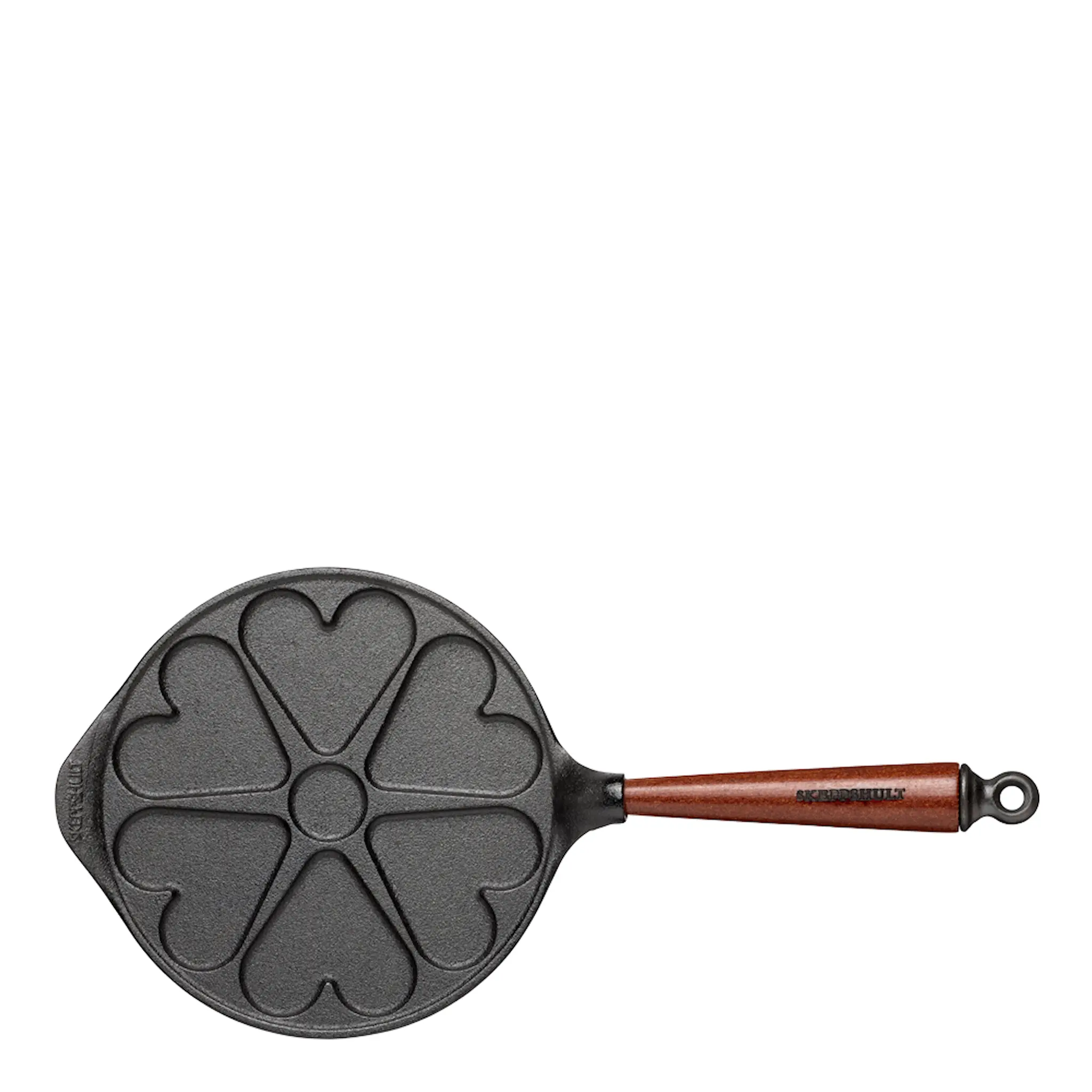 Skeppshult Traditional plettpanne hjerte med trehåndtak 22 cm