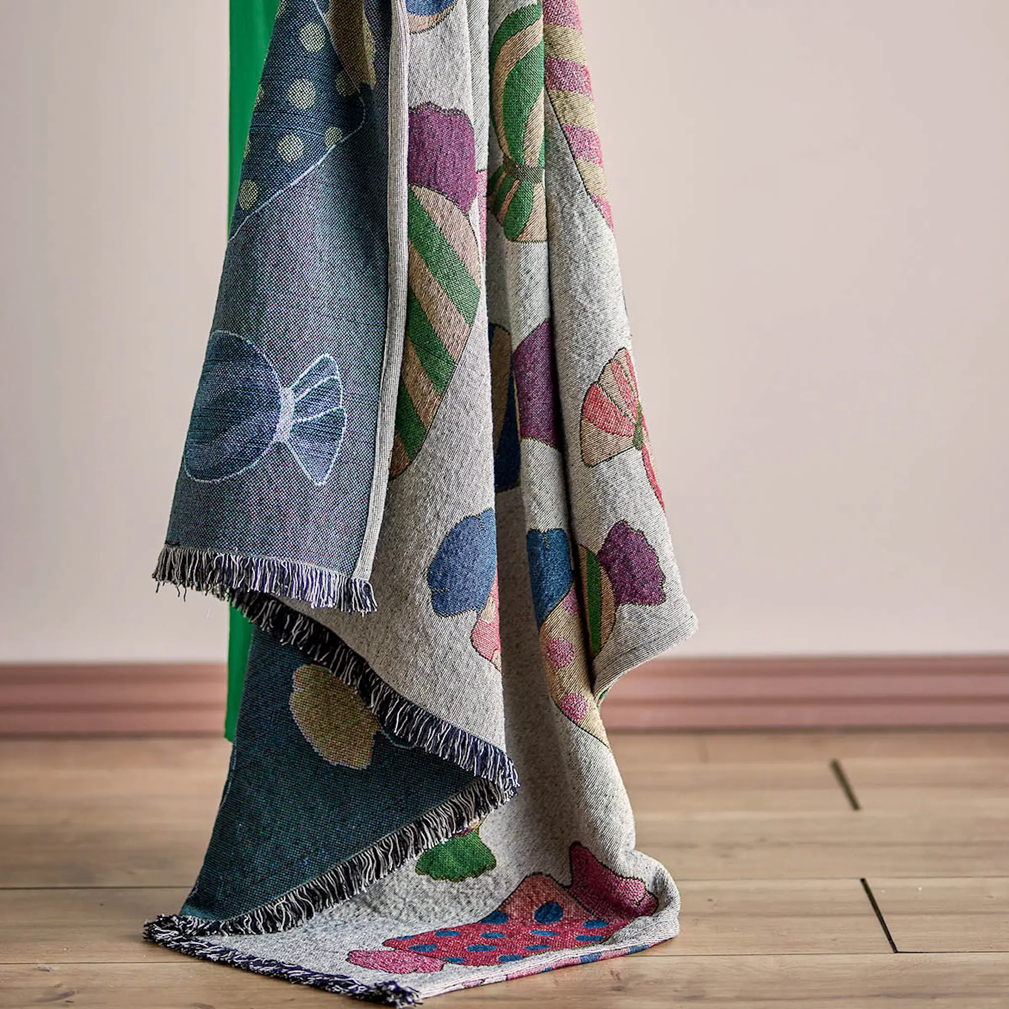 Bloomingville Caramella pläd i återvunnen bomull 130x170 cm multi