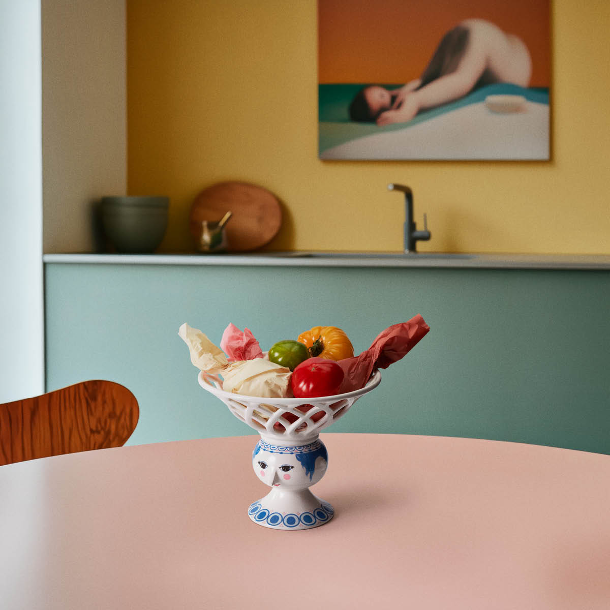 Bjørn Wiinblad Dora fruktskål 25 cm blå