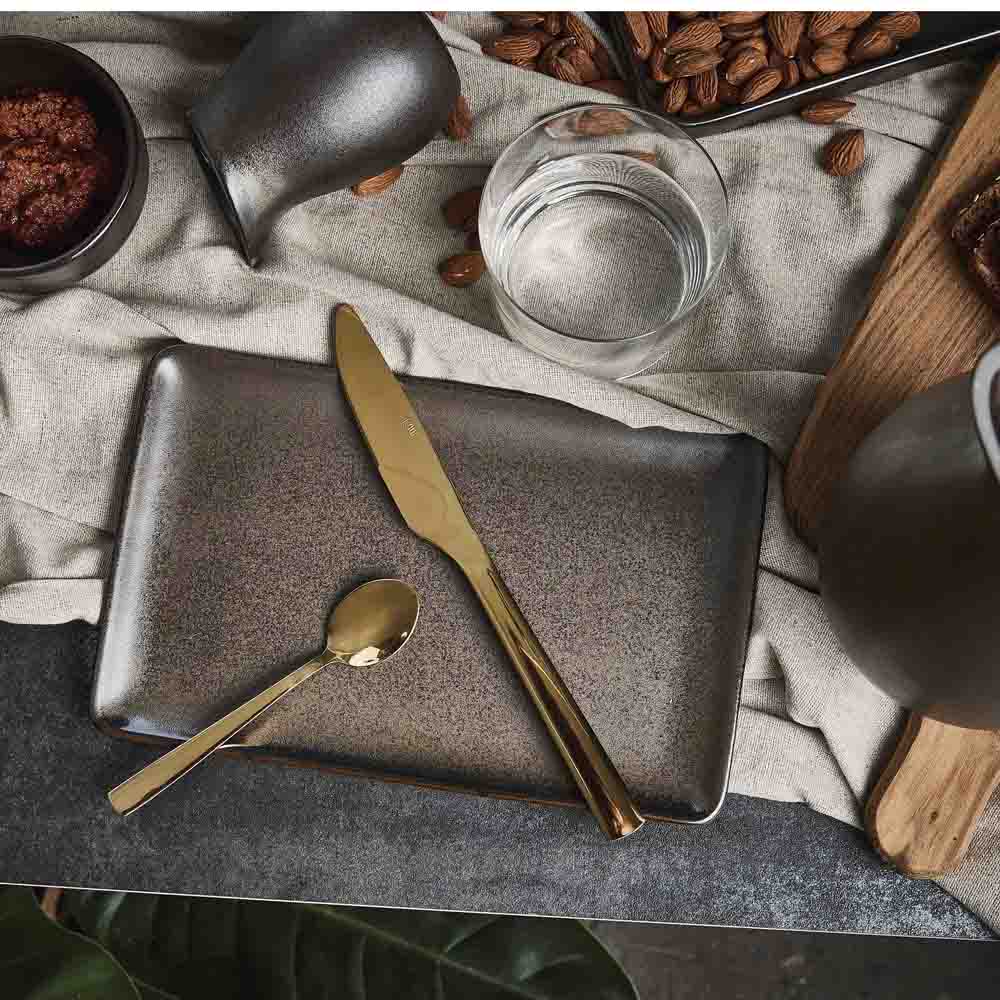 Aida RAW Metallic Brown tallerken 23,5x15 cm