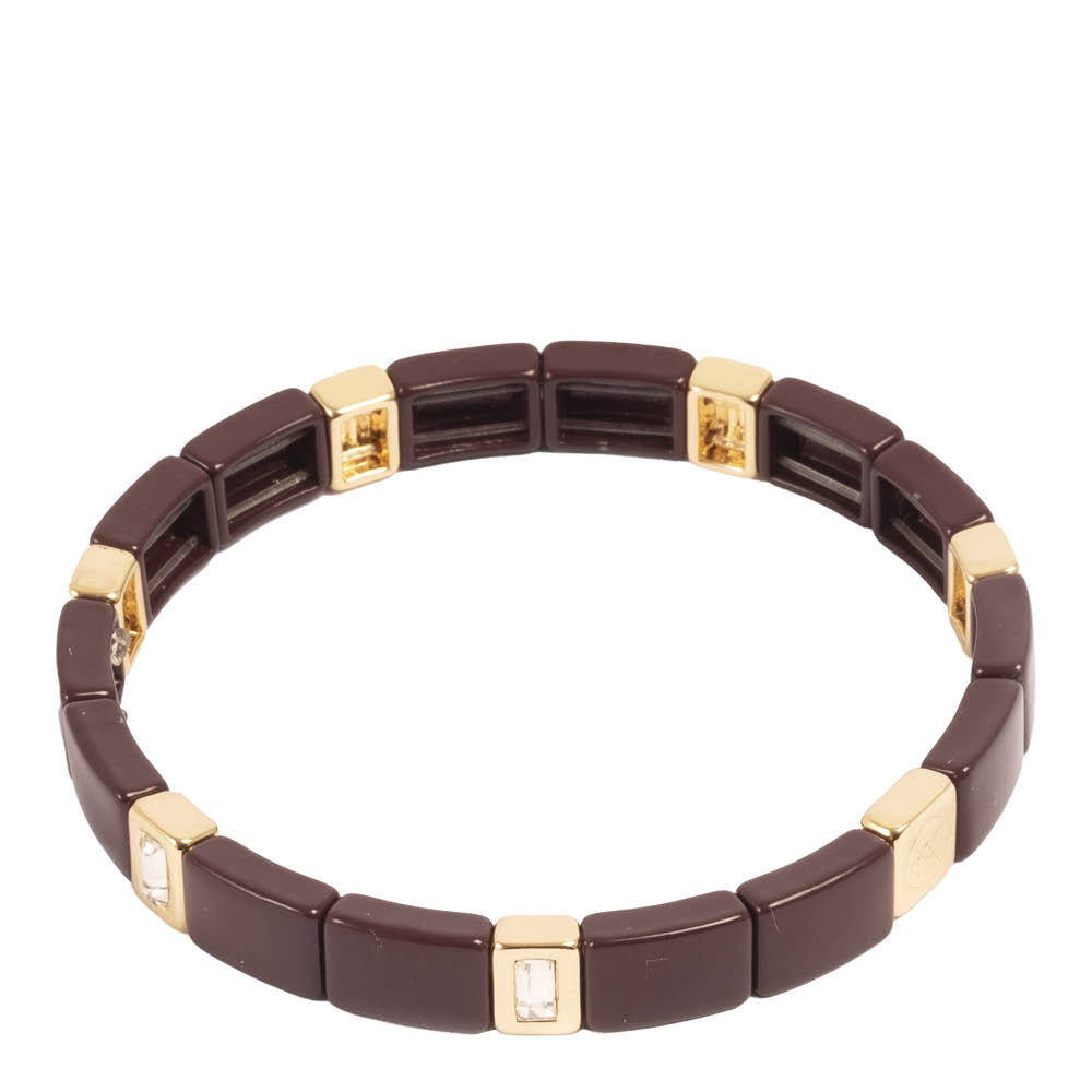 A&C Oslo AS Enamel Tiles Crystal Line armband emalj burgundy/guld/kristall