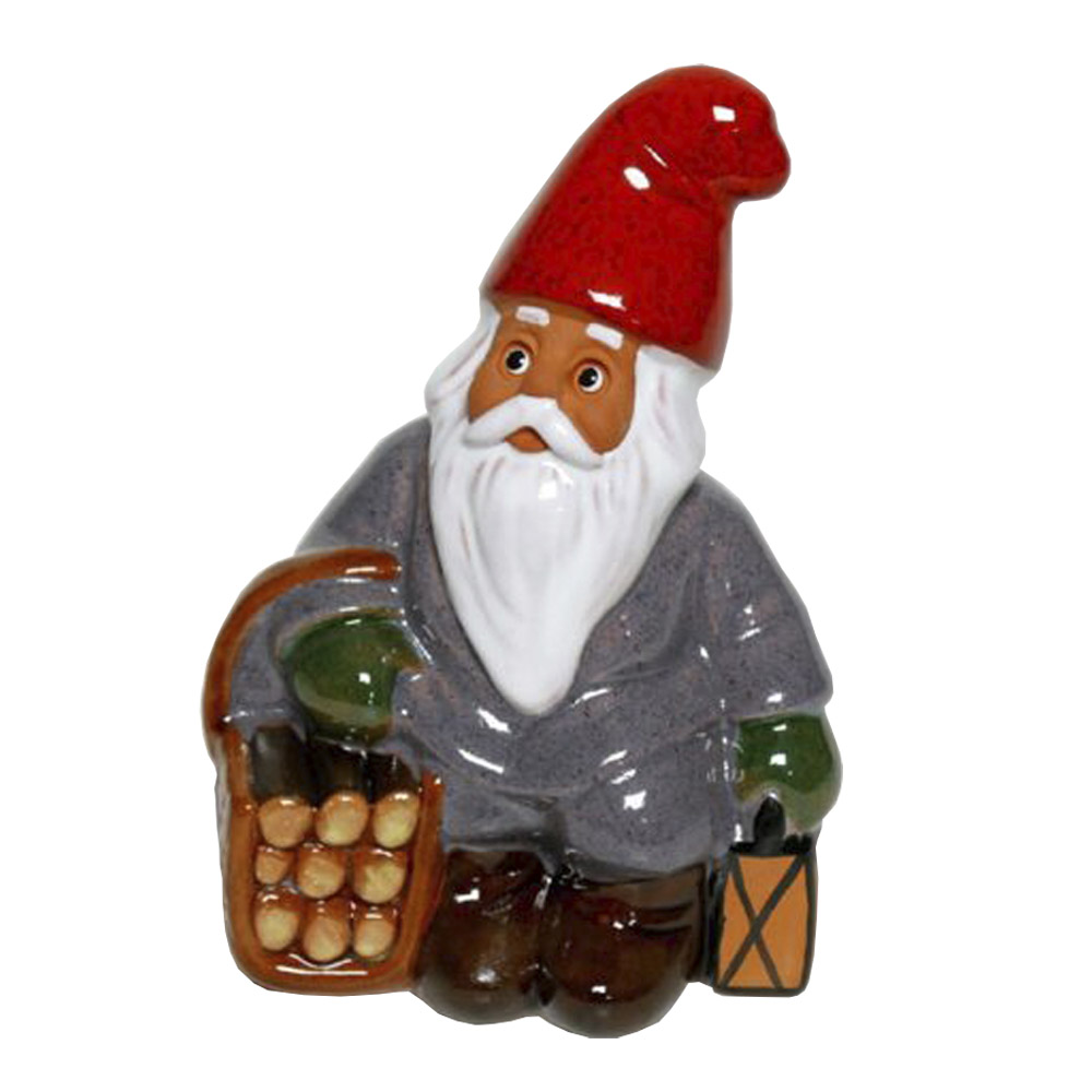 ROLF BERG KERAMIK Tomte med Vedkorg & Lykta 15 cm