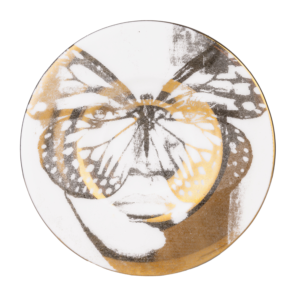 Carolina Gynning Espressokopp med fat Golden Butterfly 9 cl Gold