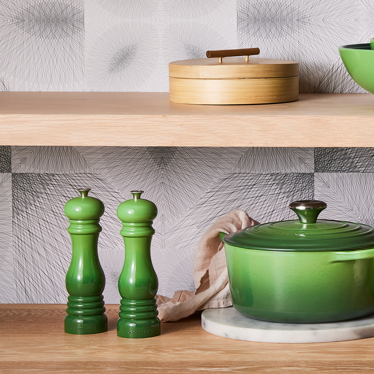 Le Creuset Salt- og pepperkvern mini 11 cm bamboo green