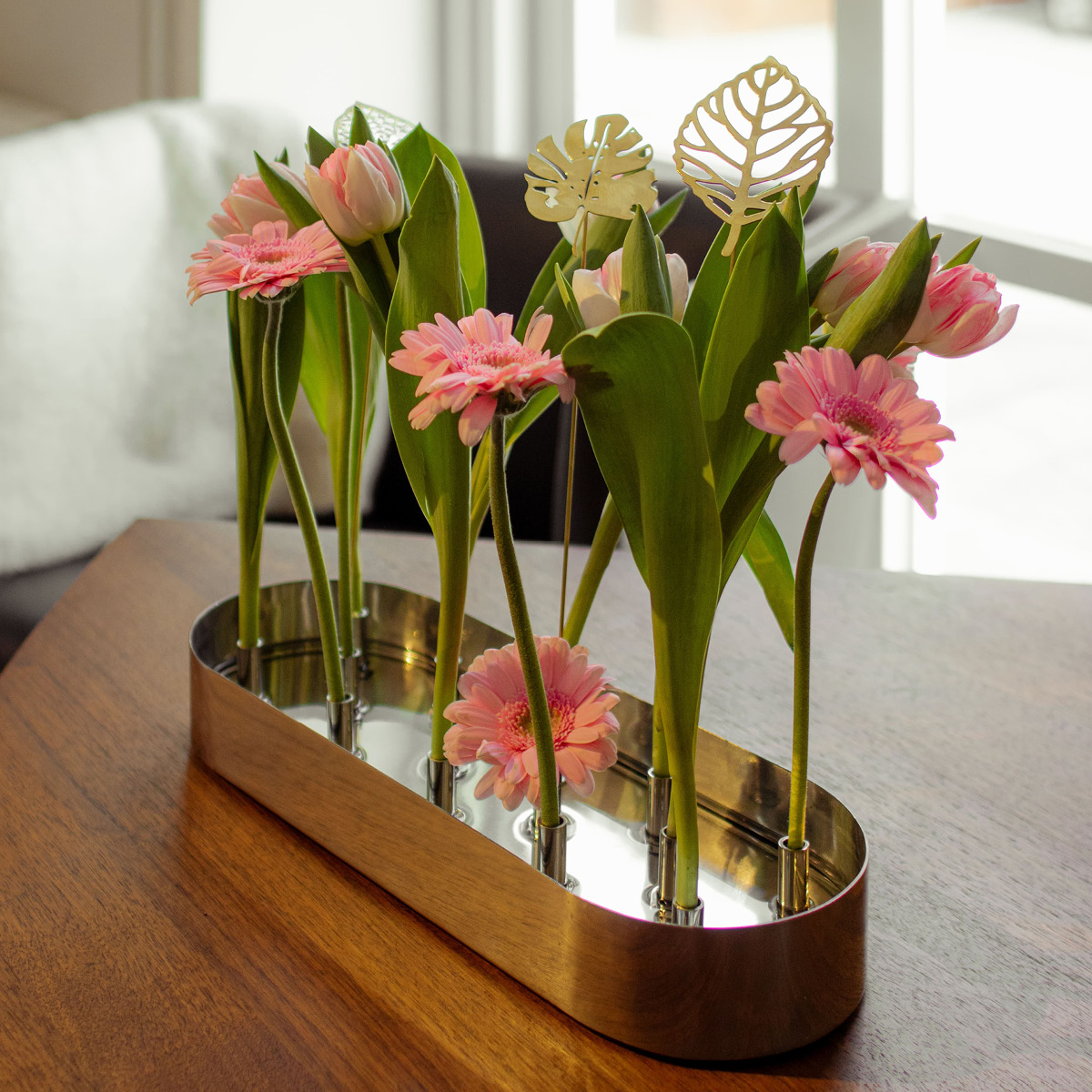 Klong Brass Leaves Wood 2 stk