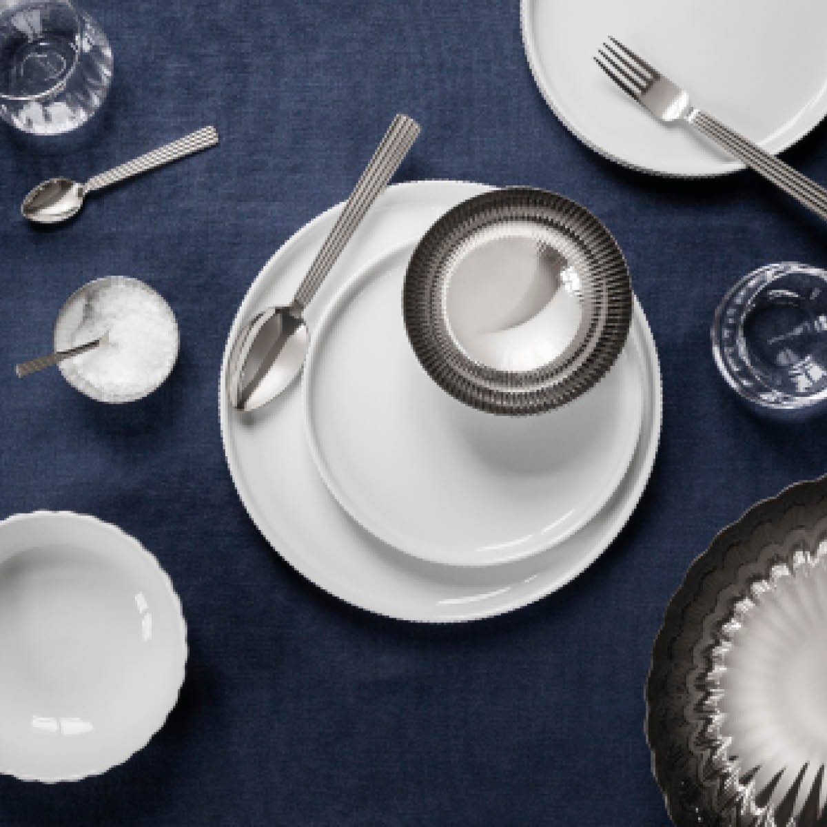 Georg Jensen Bernadotte teskje store 4 stk blank