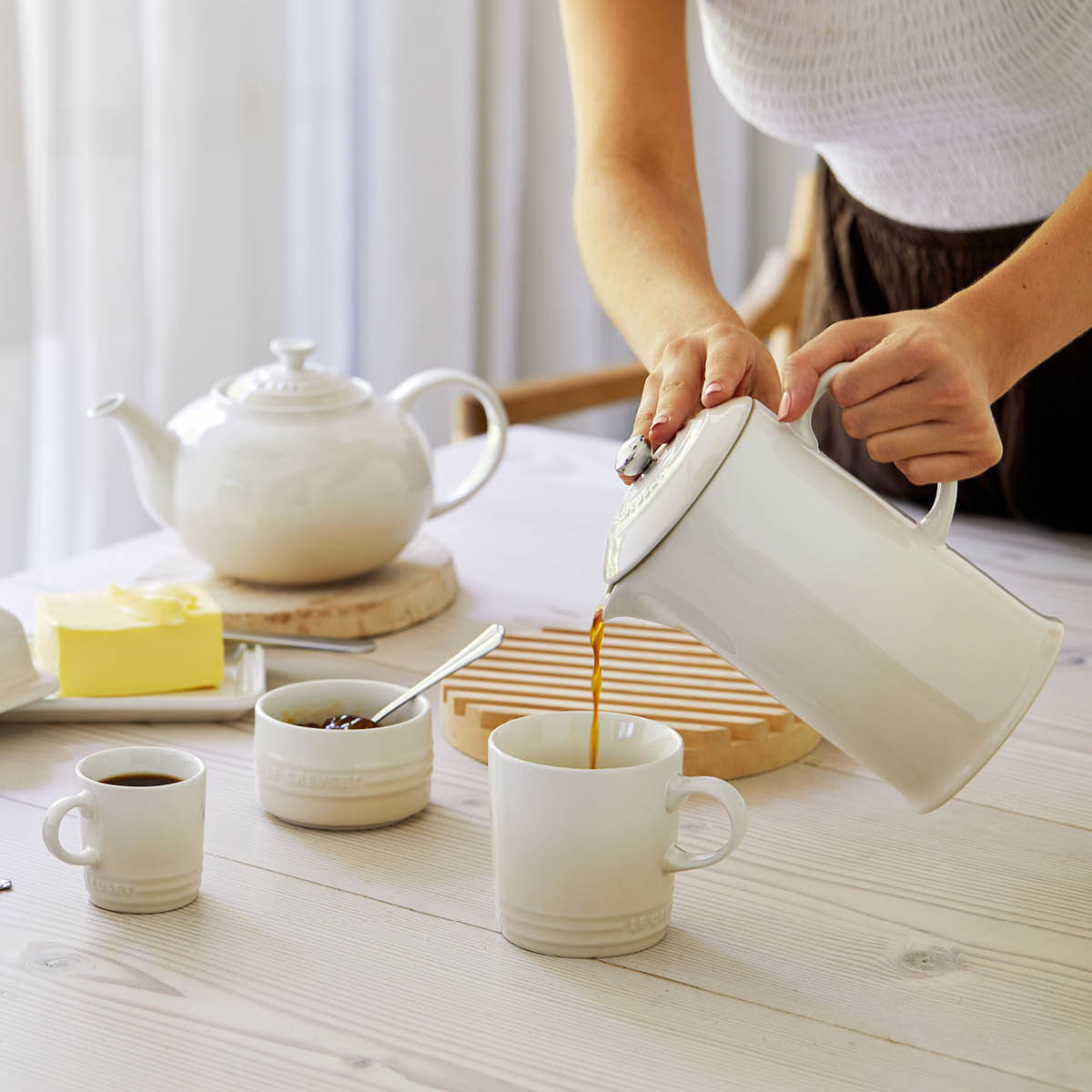 Le Creuset Presskanna 1 L meringue