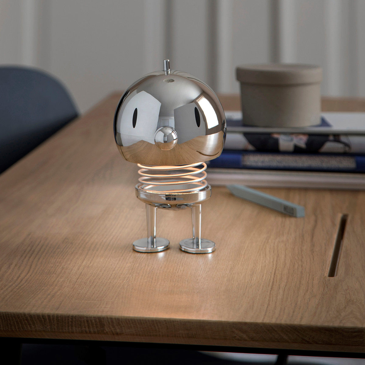 Hoptimisten LED lampe stor 15 cm chrome