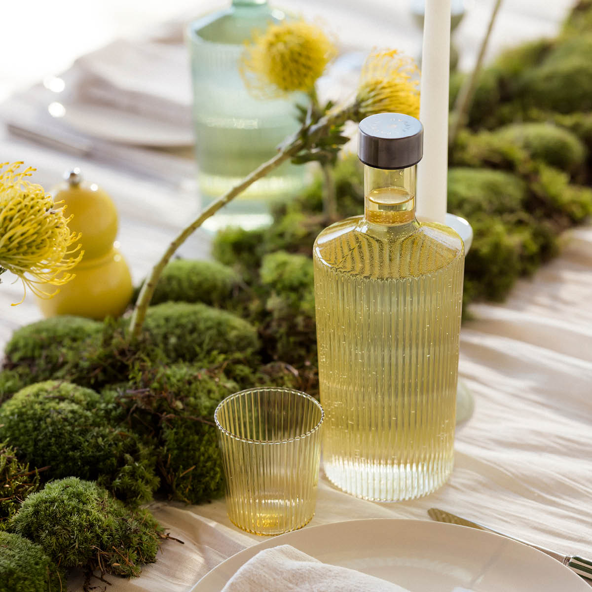 Paveau Ribbed Elegance glas Cable 25 cl gul