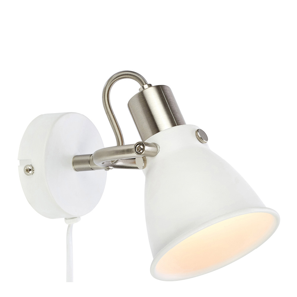 Markslöjd Alton vägglampa 20 cm vit/krom
